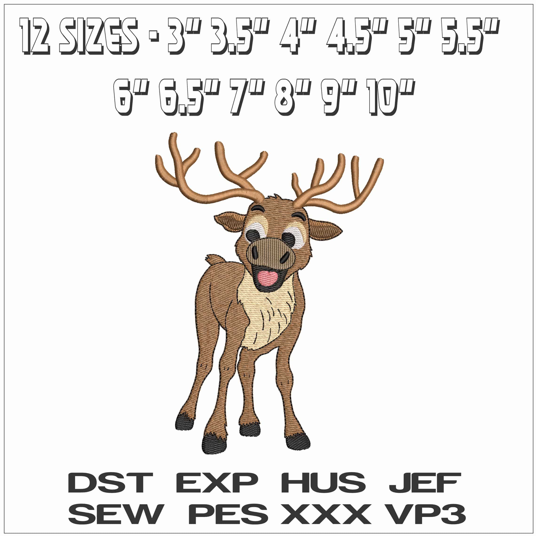 Christmas Reindeer - Elegant embroidery design file - instant download — view 2