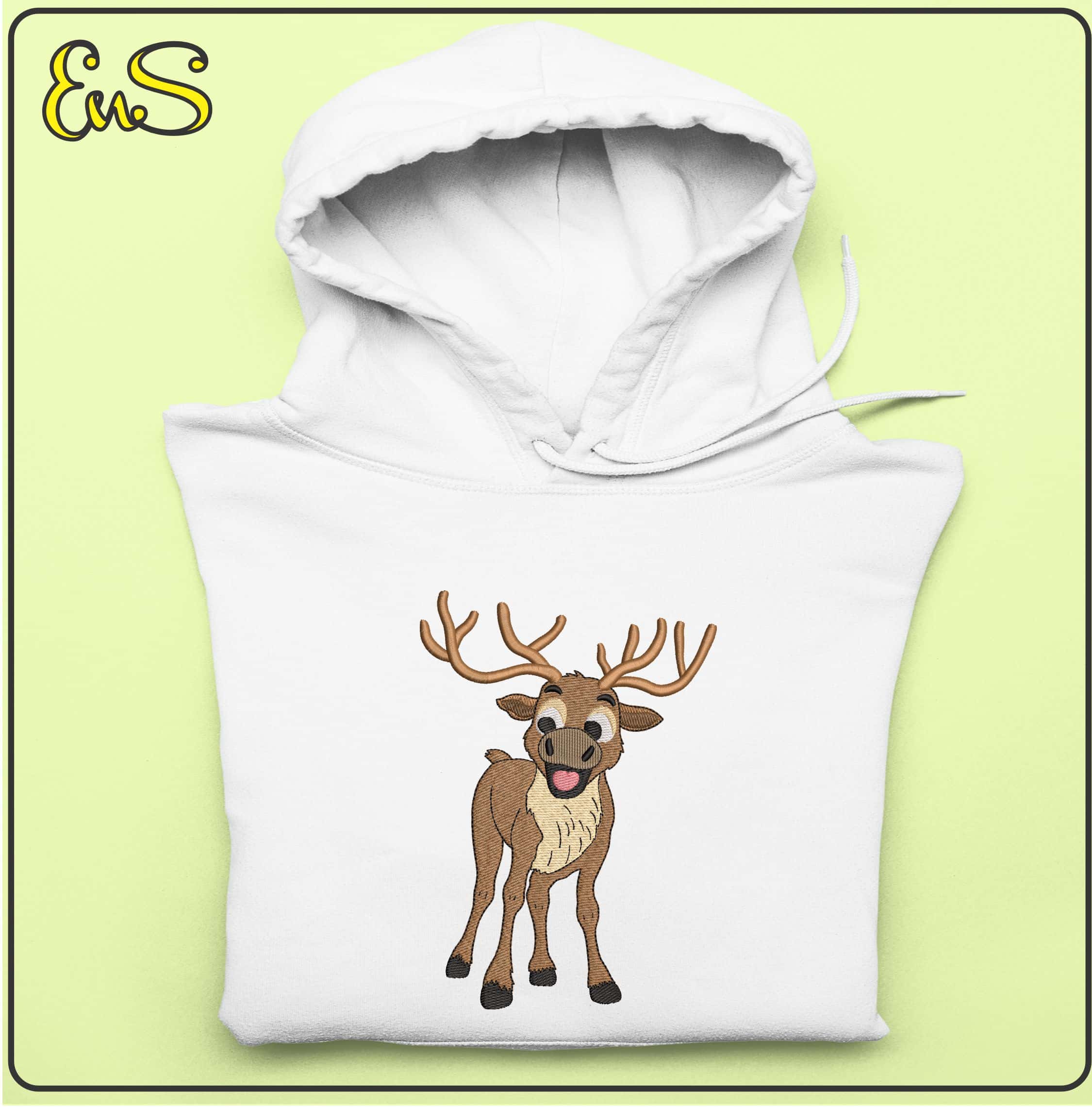 Christmas Reindeer - Elegant embroidery design file - instant download — view 4
