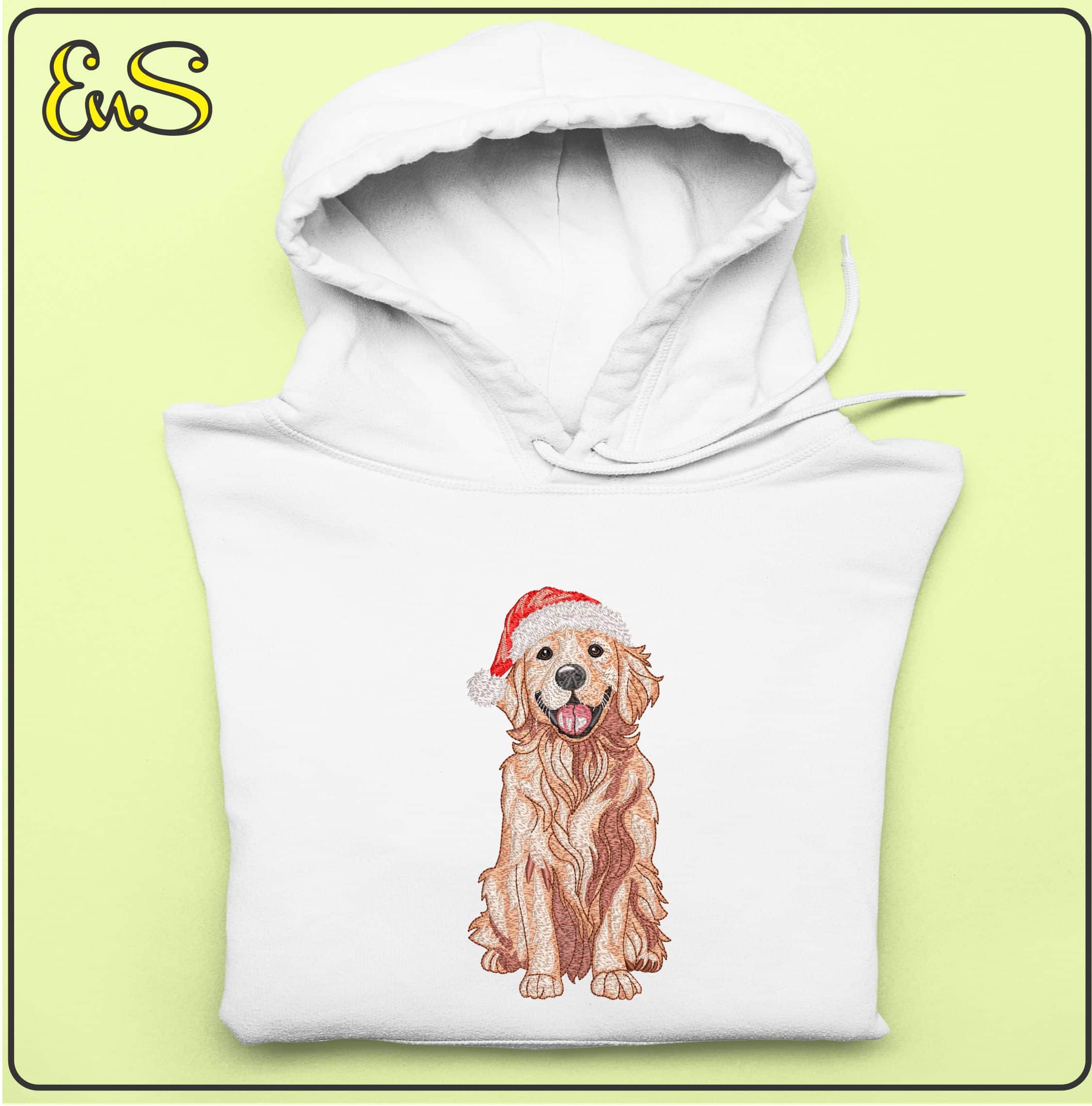Christmas Retriever  - Elegant embroidery design file - instant download — view 4
