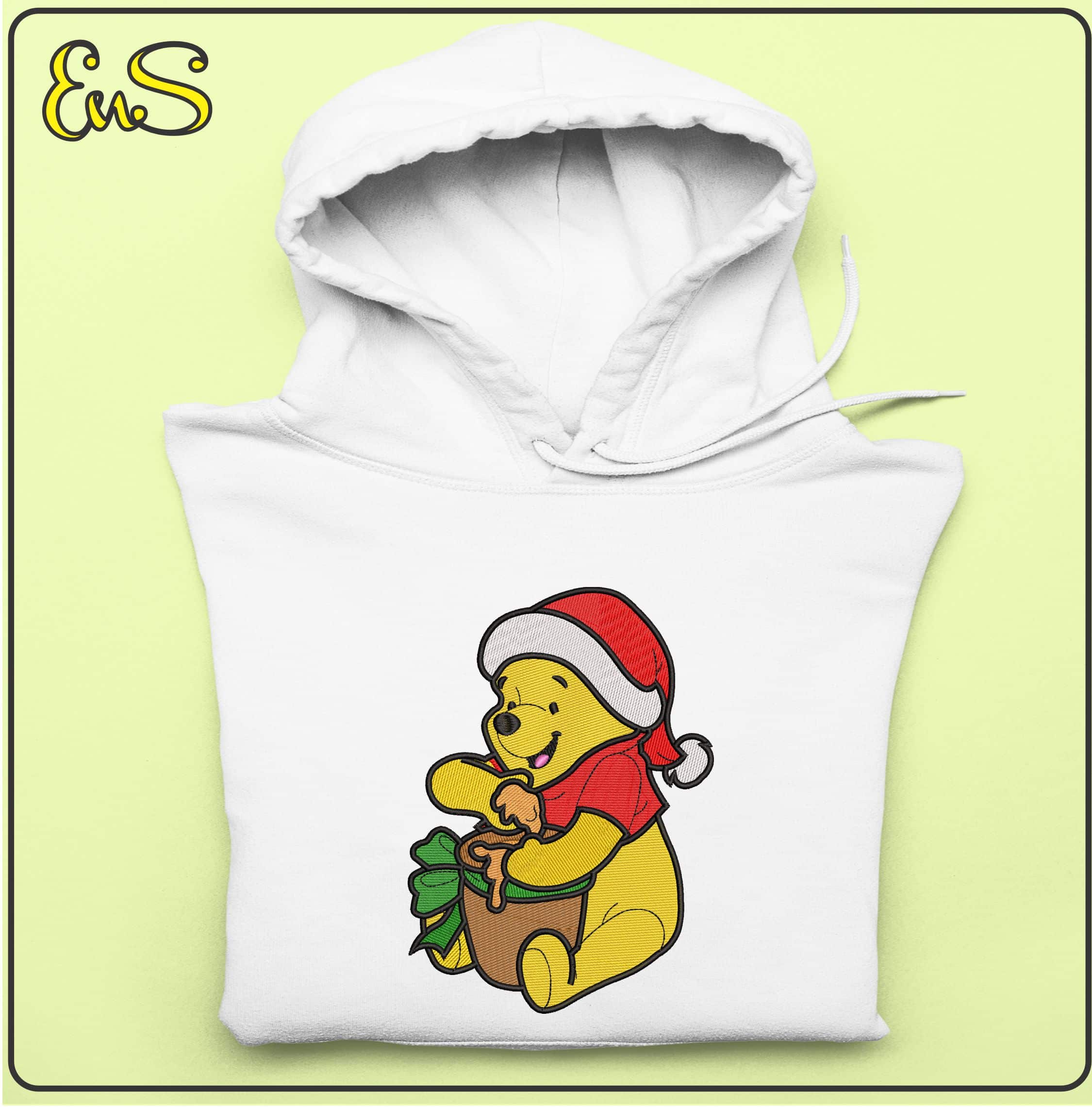 Christmas Winnie the Pooh- Elegant embroidery design file - instant download — view 4