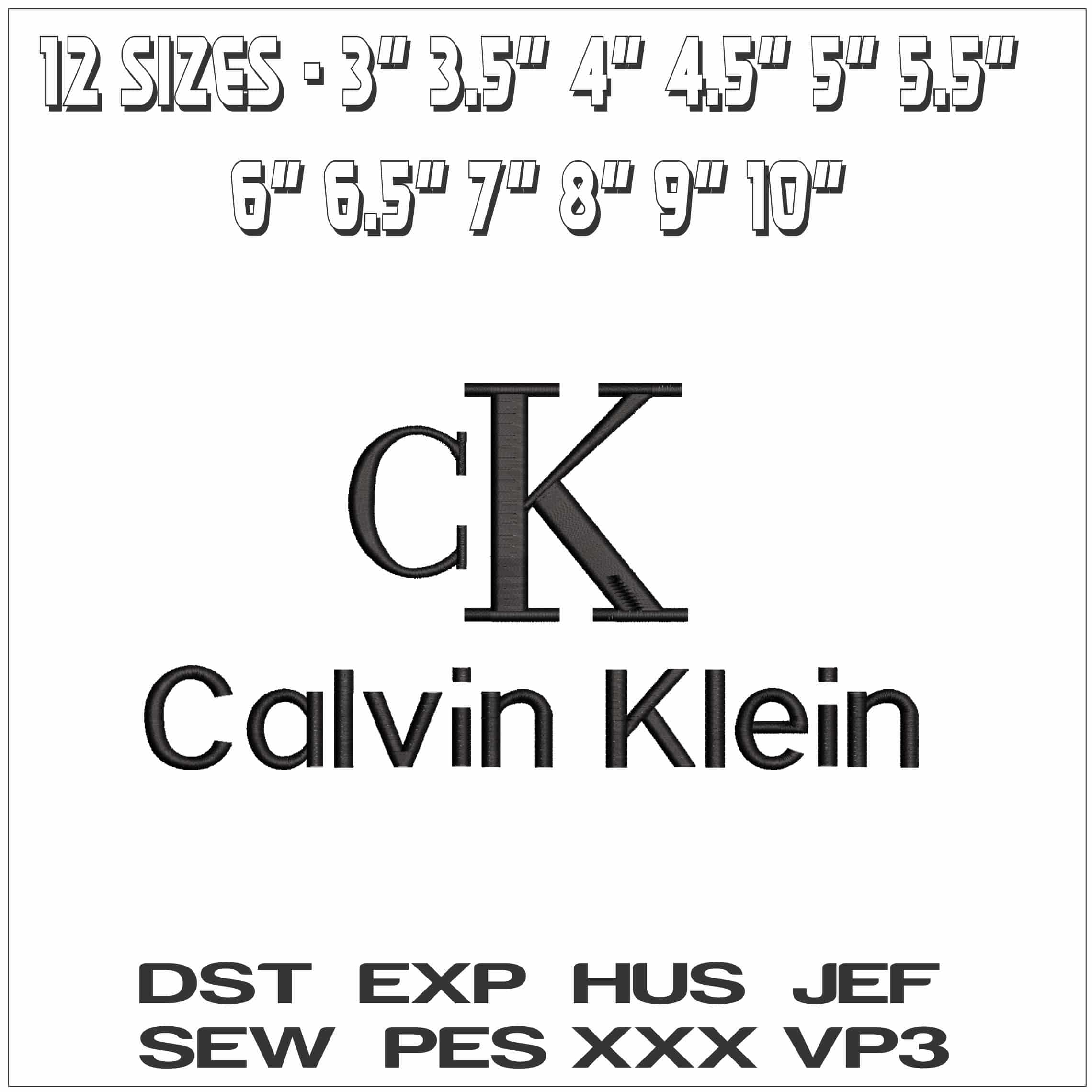 CK Cakvin Klein - Elegant embroidery design file - instant download — view 2