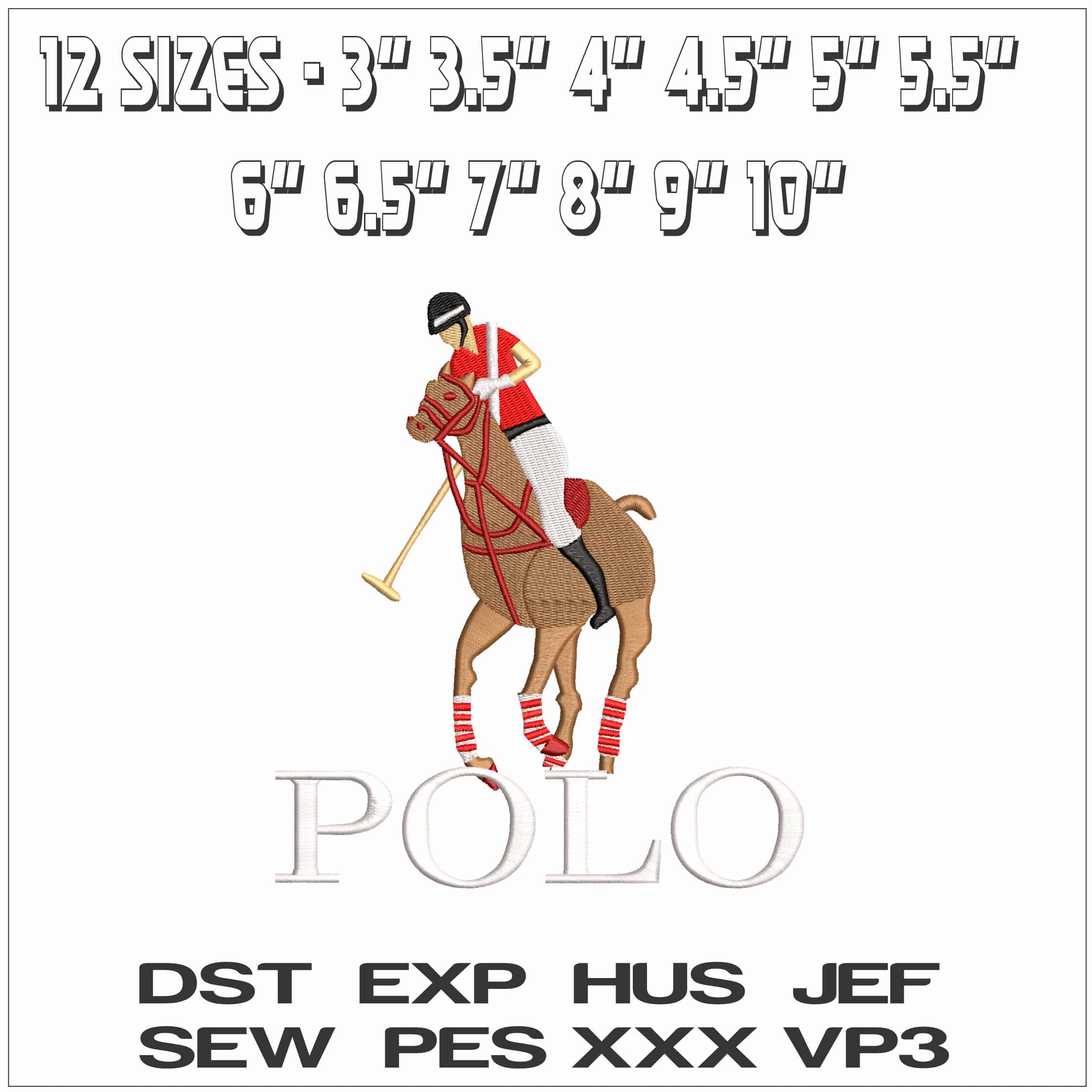 Color Polo Logo - Elegant embroidery design file - instant download — view 2