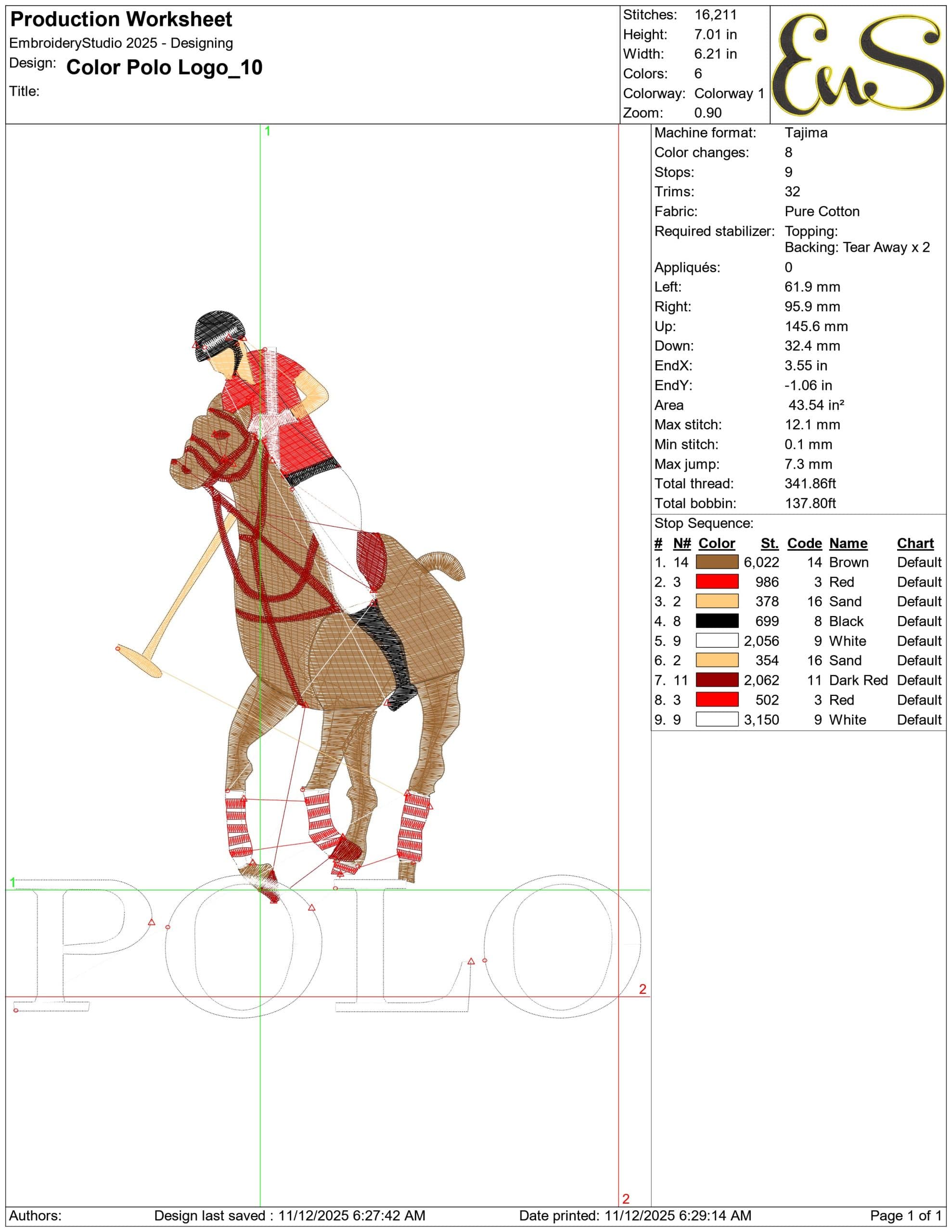 Color Polo Logo - Elegant embroidery design file - instant download — view 3