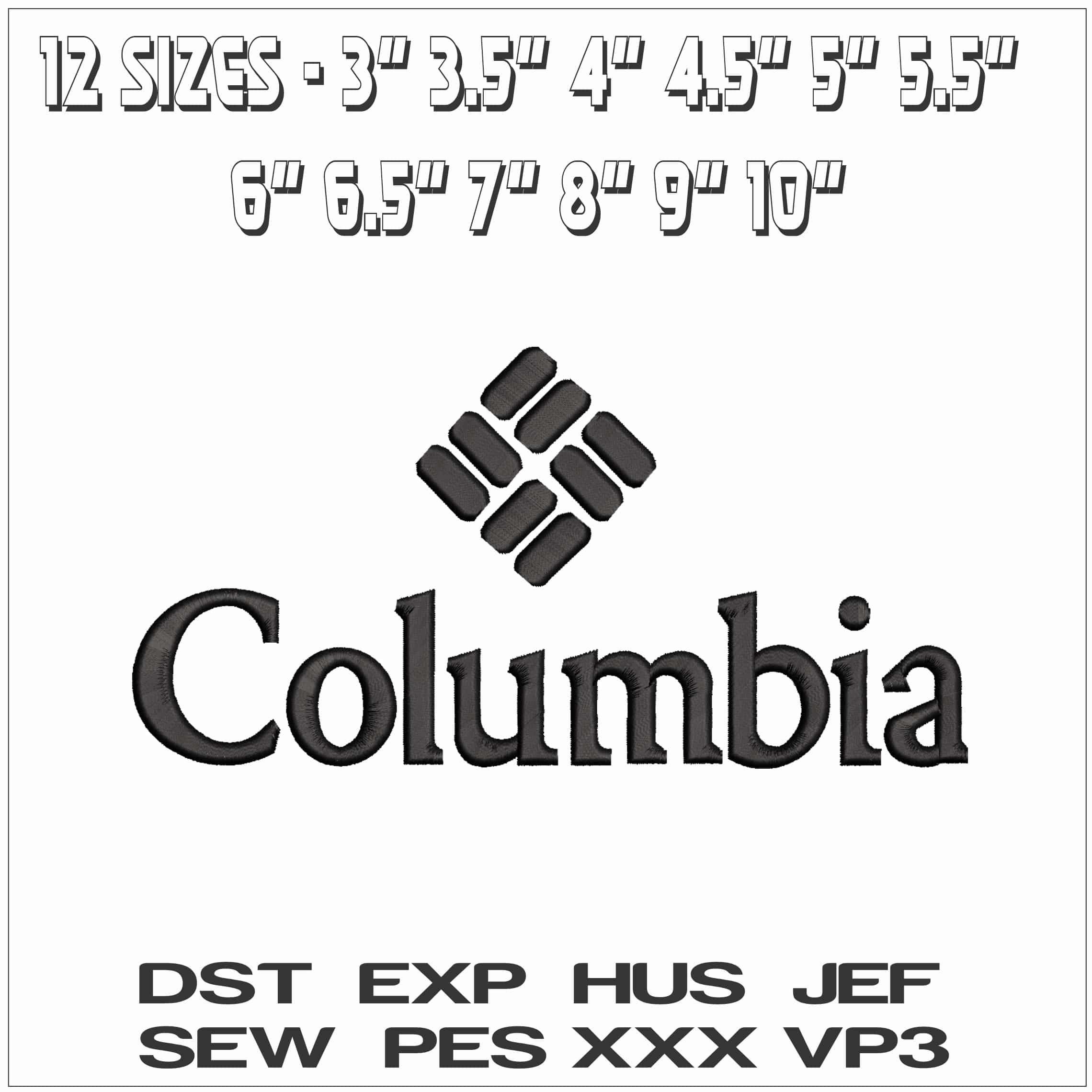 Columbia Logo - Elegant embroidery design file - instant download — view 2
