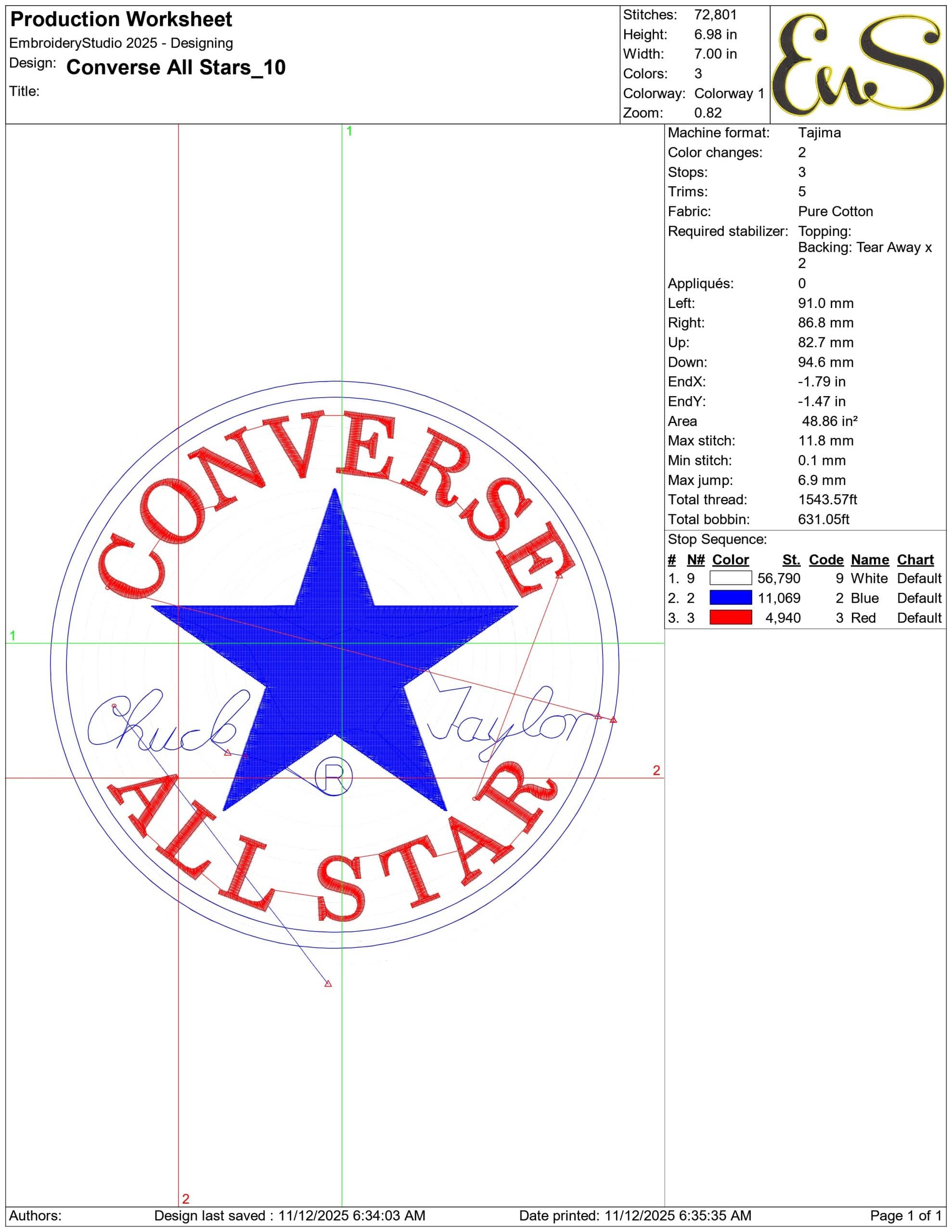 Converse All Stars - Elegant embroidery design file - instant download — view 3