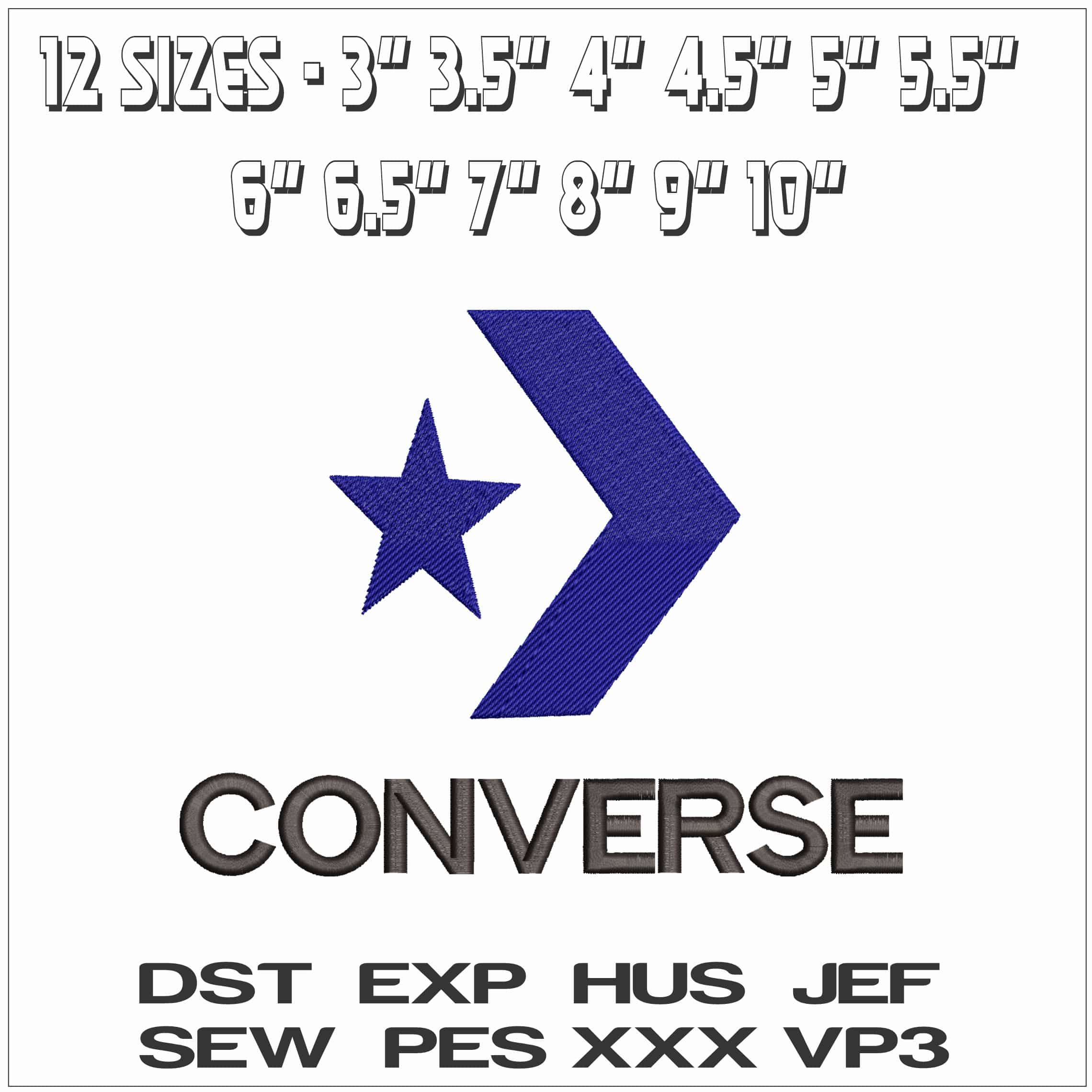 Converse basic Logo - Elegant embroidery design file - instant download — view 2