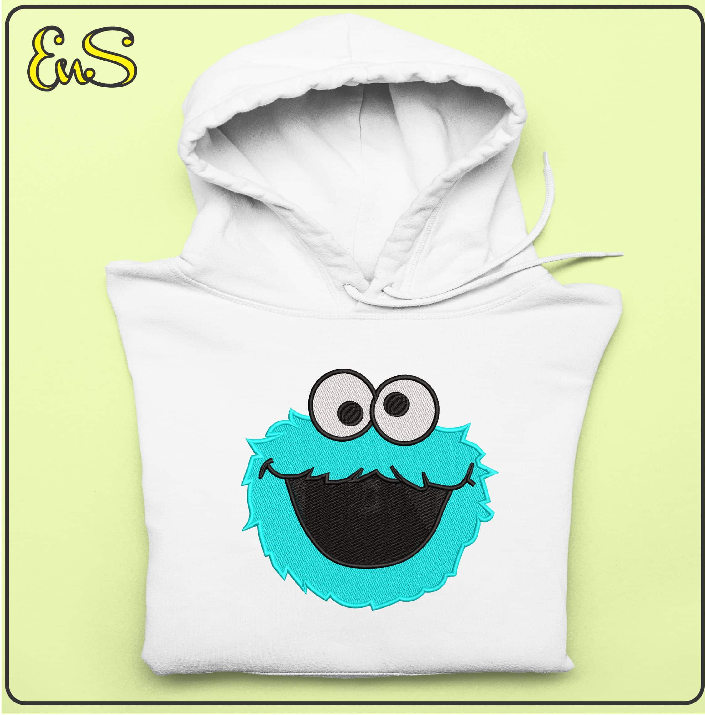 Cookie Monster Face - Elegant embroidery design file - instant download — view 4