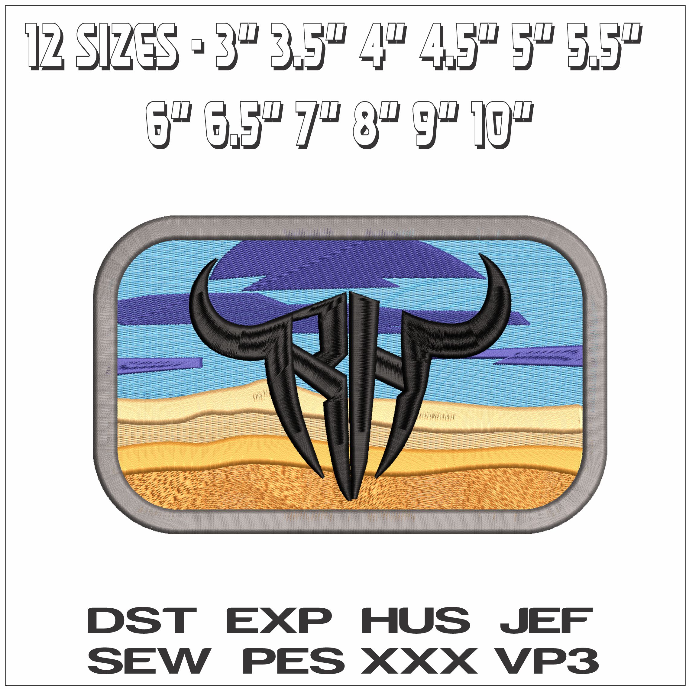 Cow Skull desert Scene - Elegant embroidery design file - instant download — view 2