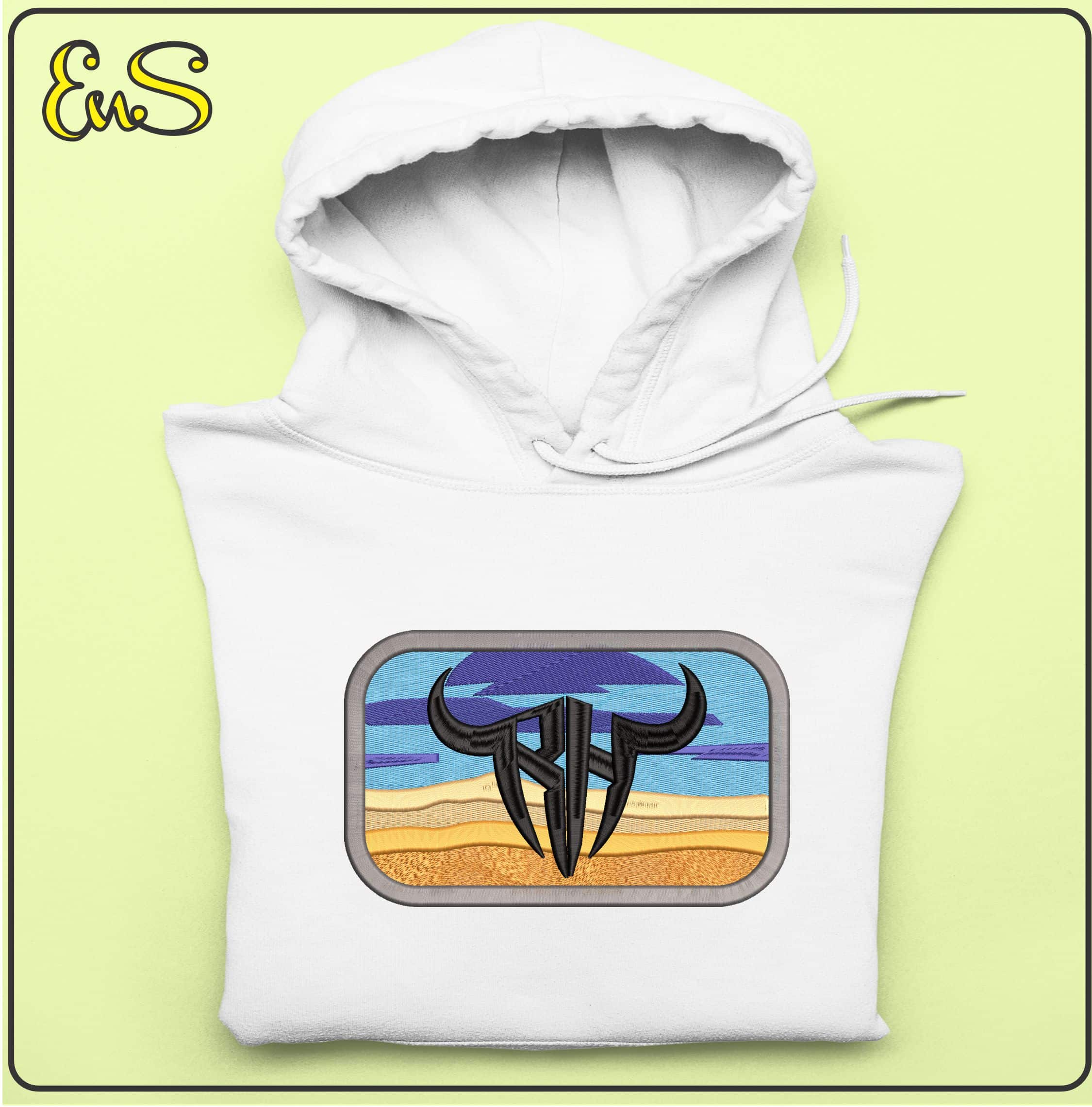 Cow Skull desert Scene - Elegant embroidery design file - instant download — view 4