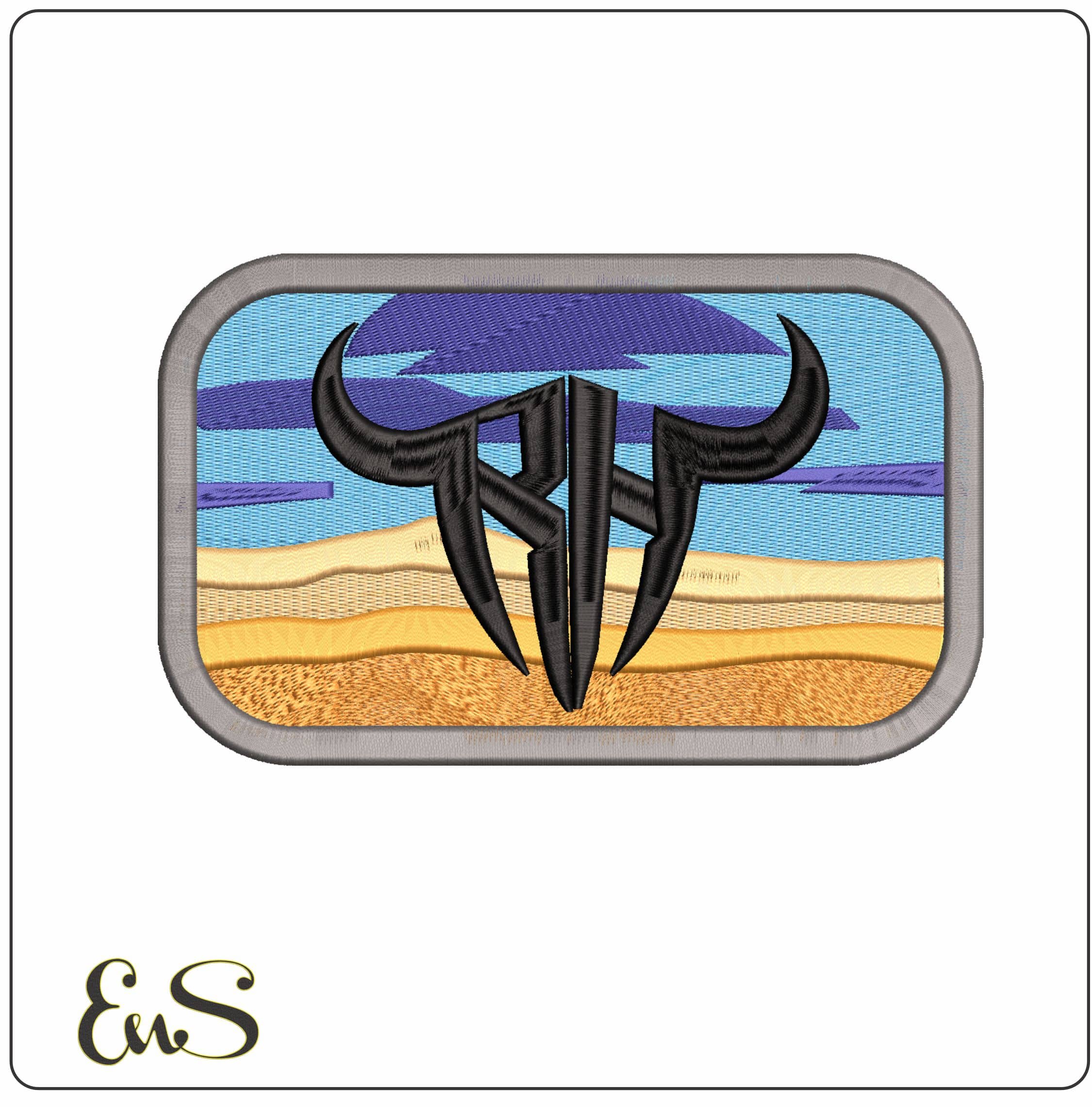 Cow Skull desert Scene - Elegant embroidery design file - instant download