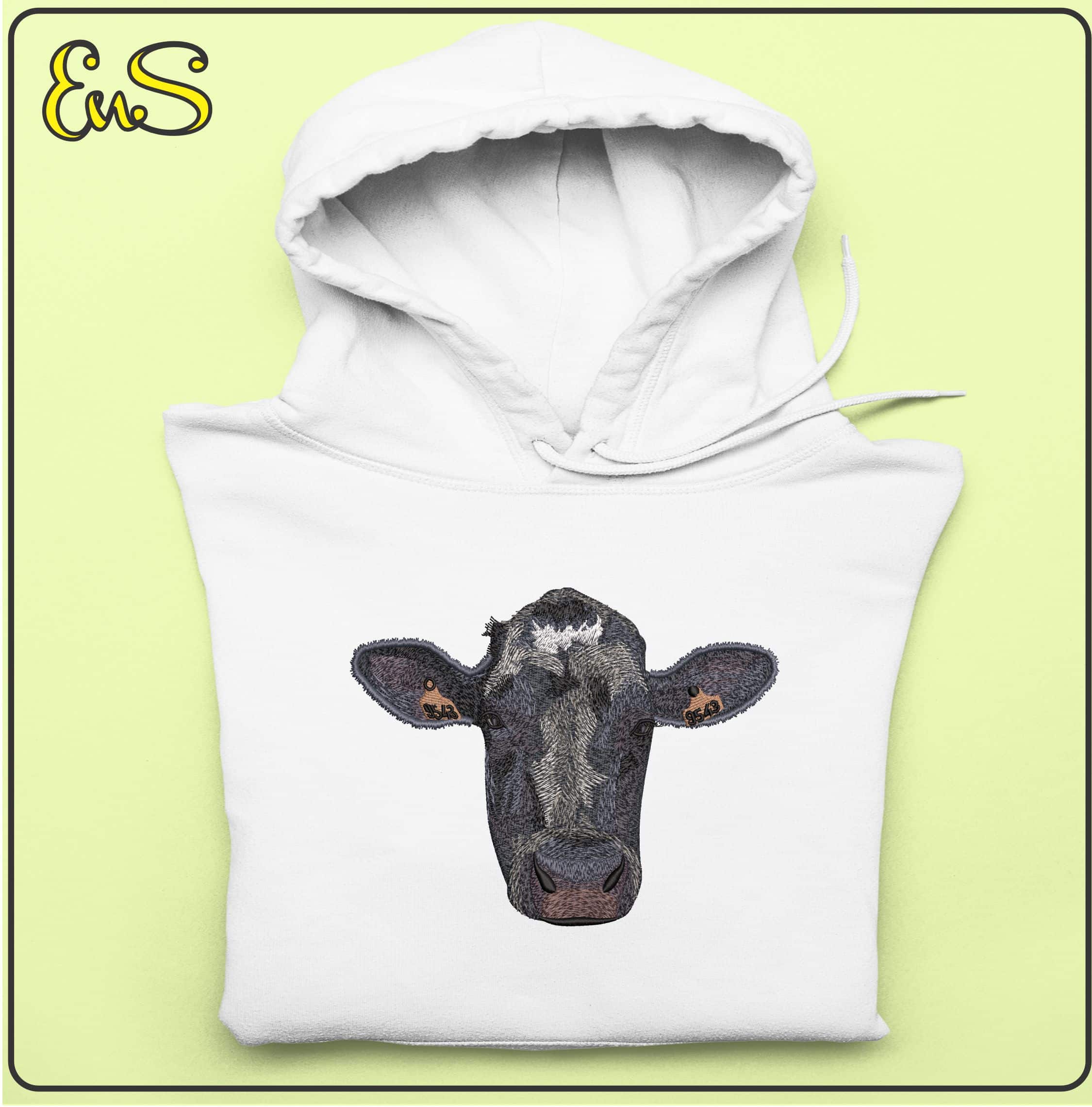 Cows Head with Tags - Elegant embroidery design file - instant download — view 4