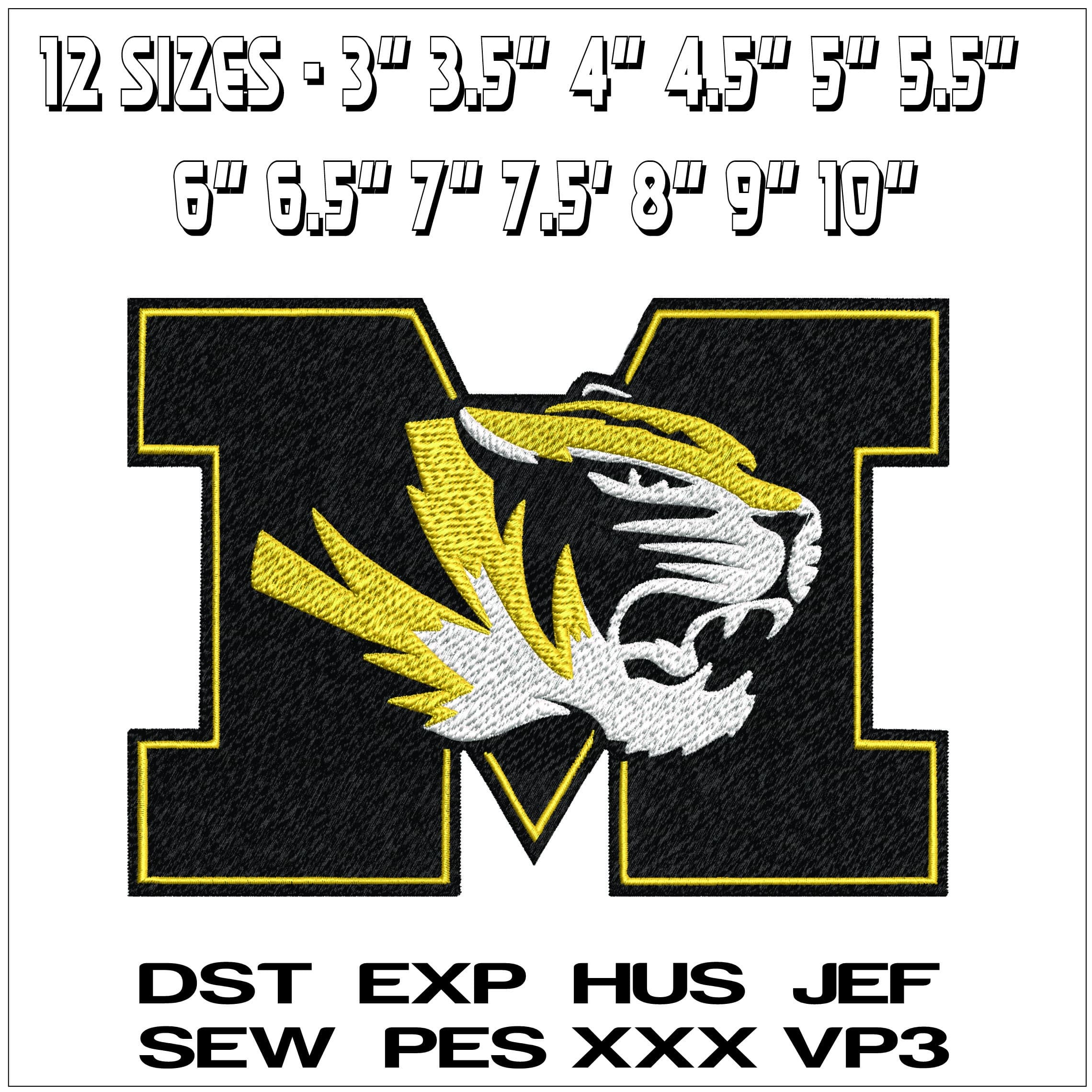 Missouri Tigers Logo - Elegant embroidery design file - instant download — view 2