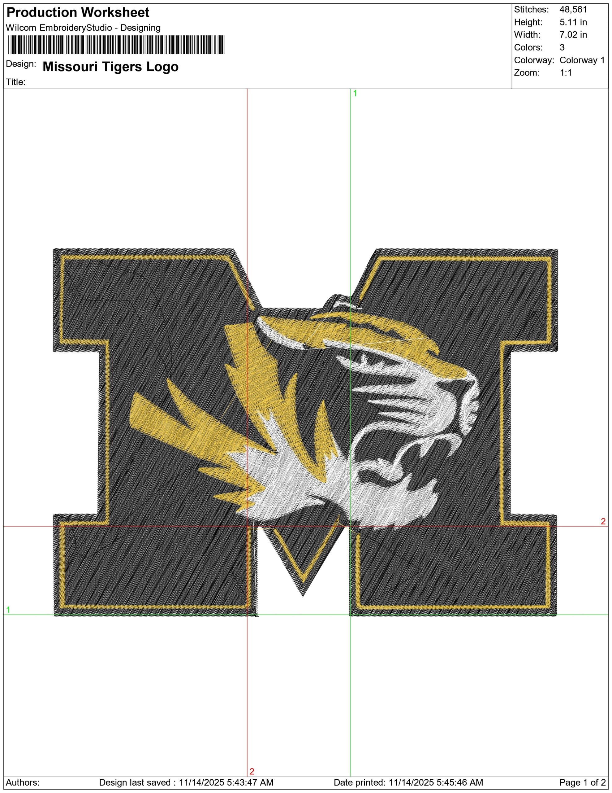 Missouri Tigers Logo - Elegant embroidery design file - instant download — view 3