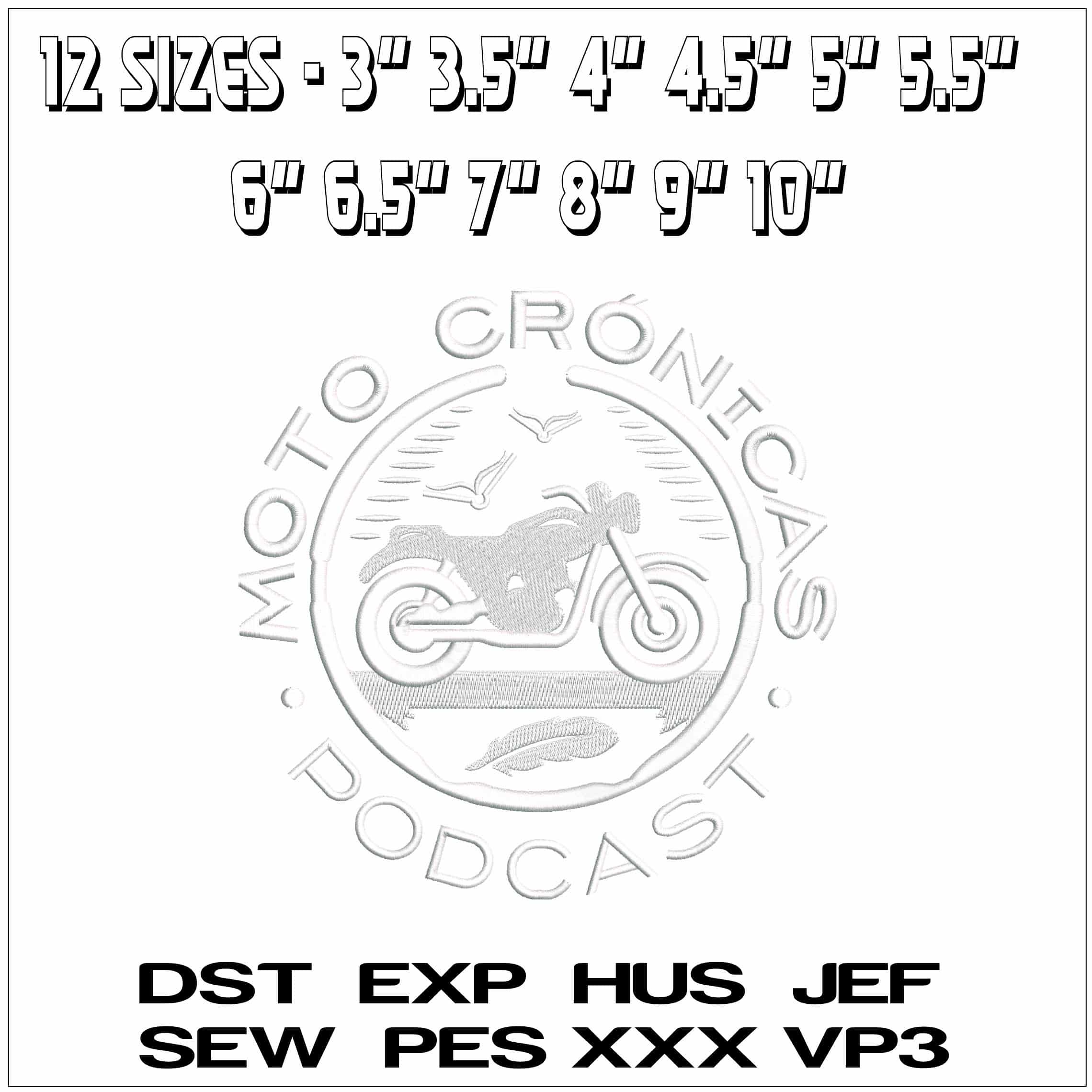 MOTO CRONICAS - Elegant embroidery design file - instant download — view 2