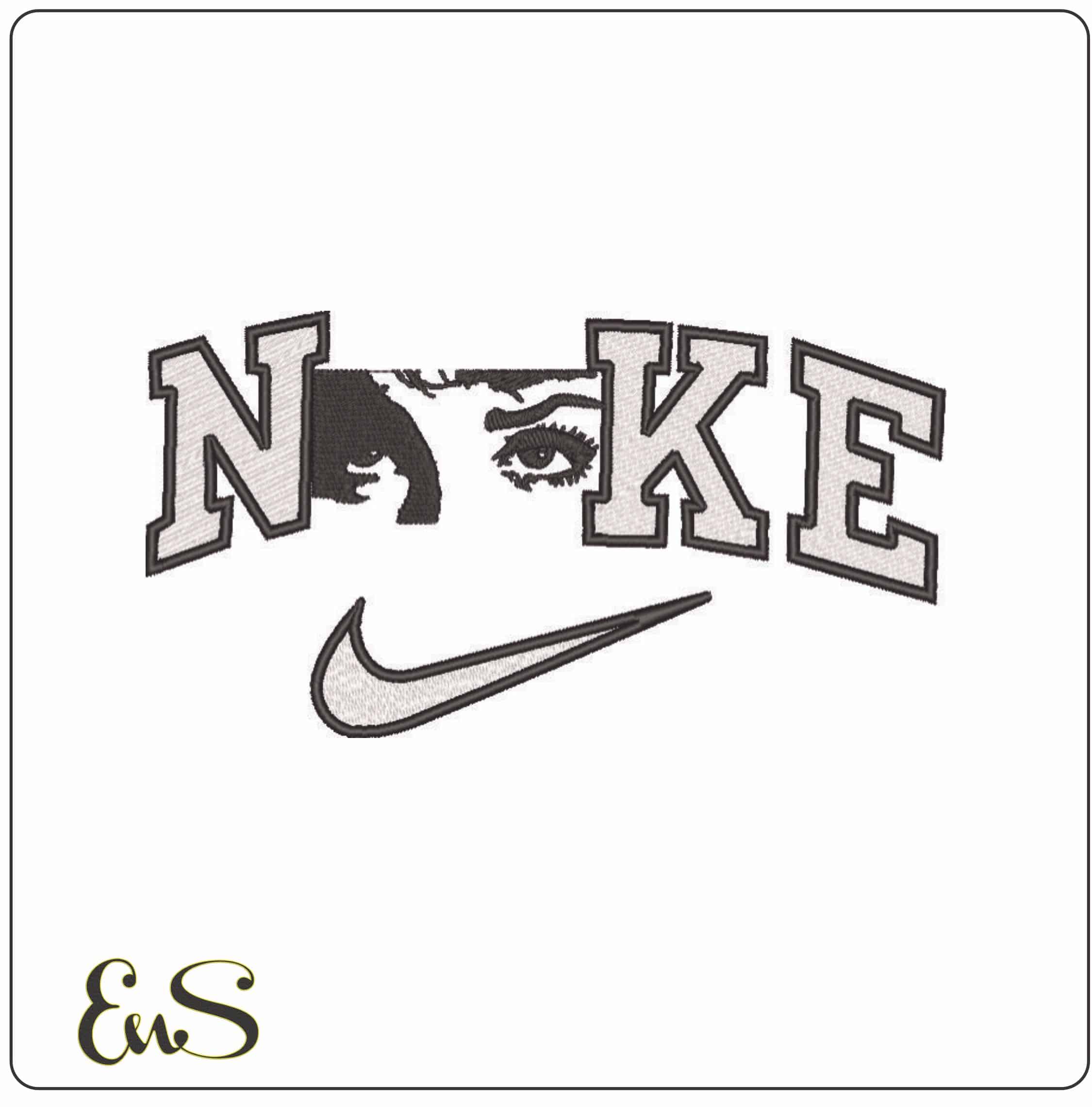 Nike Audrey Hepburn Eyes - Elegant embroidery design file - instant download