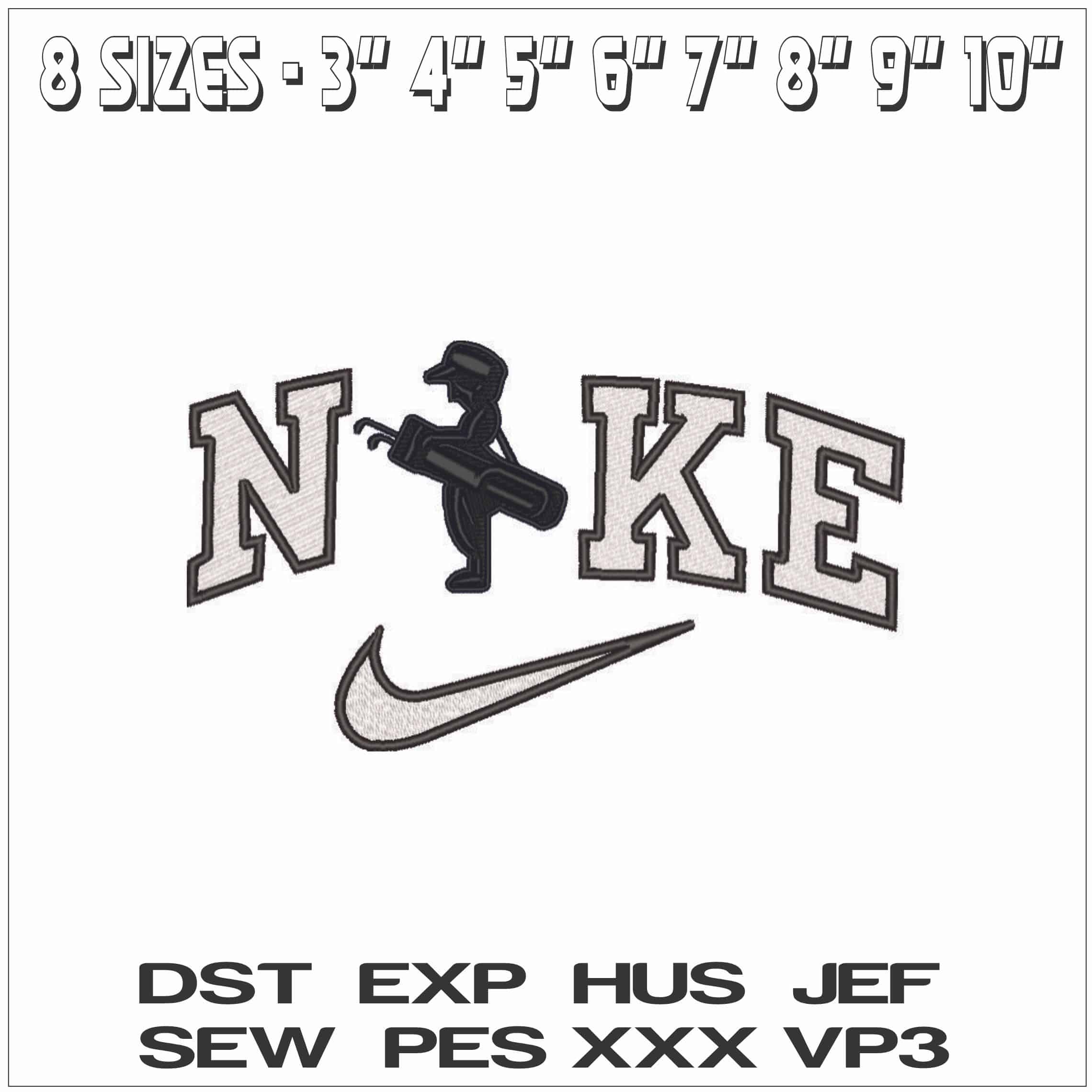 Nike Bethpage Black Golfer - Elegant embroidery design file - instant download — view 2