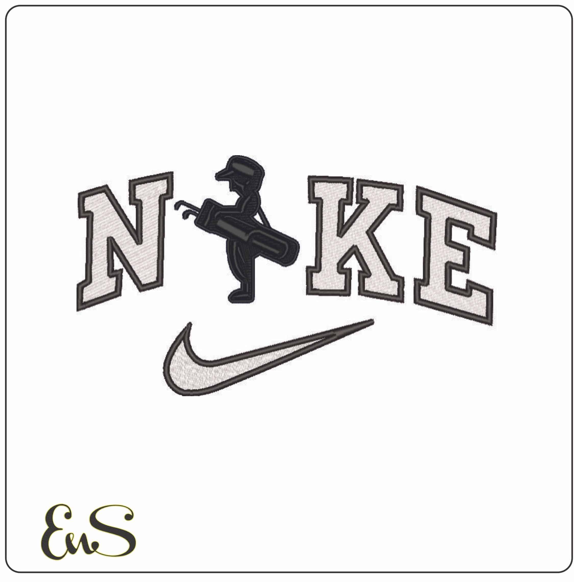 Nike Bethpage Black Golfer - Elegant embroidery design file - instant download