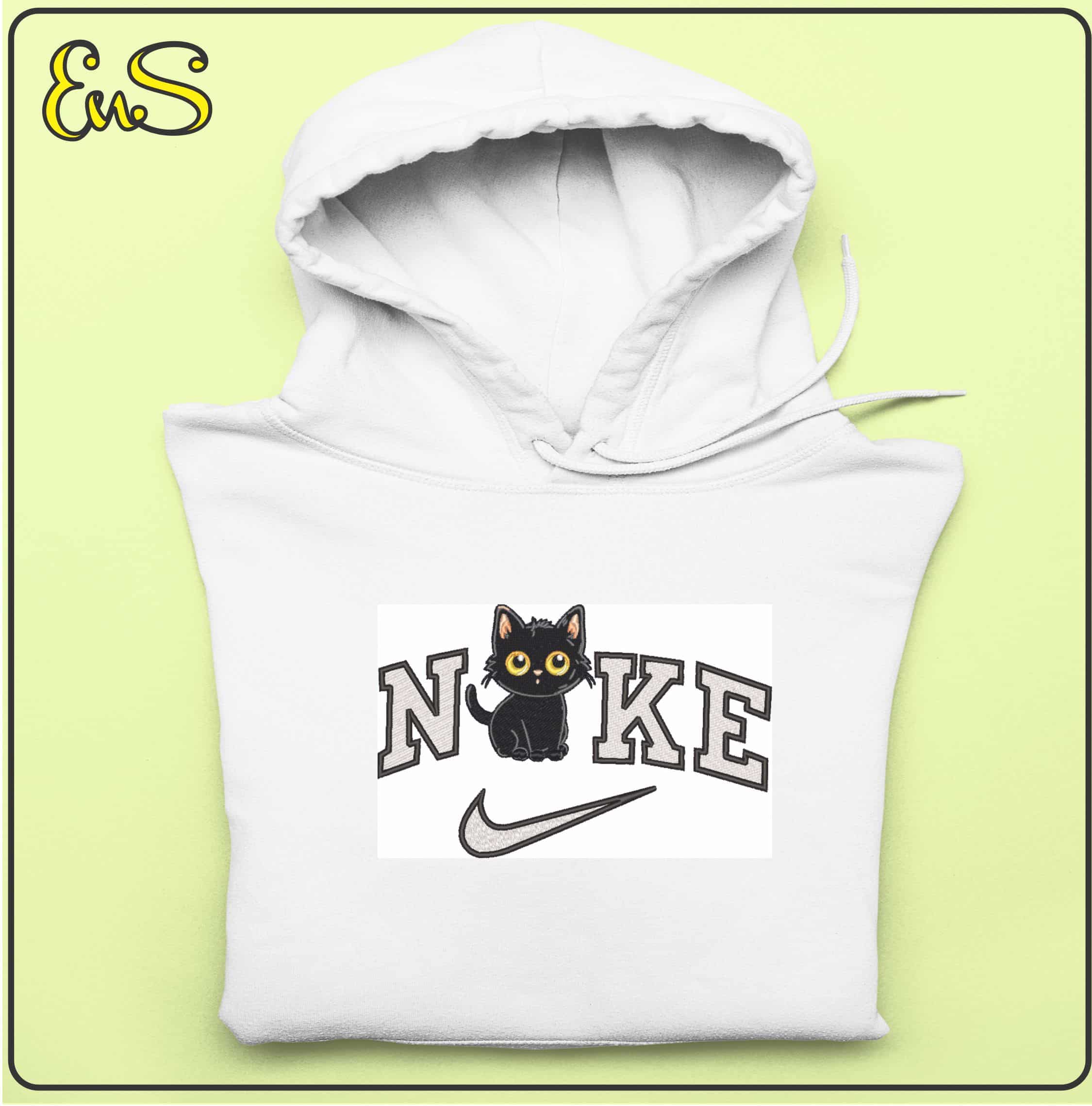 Nike Black Cat - Elegant embroidery design file - instant download — view 5