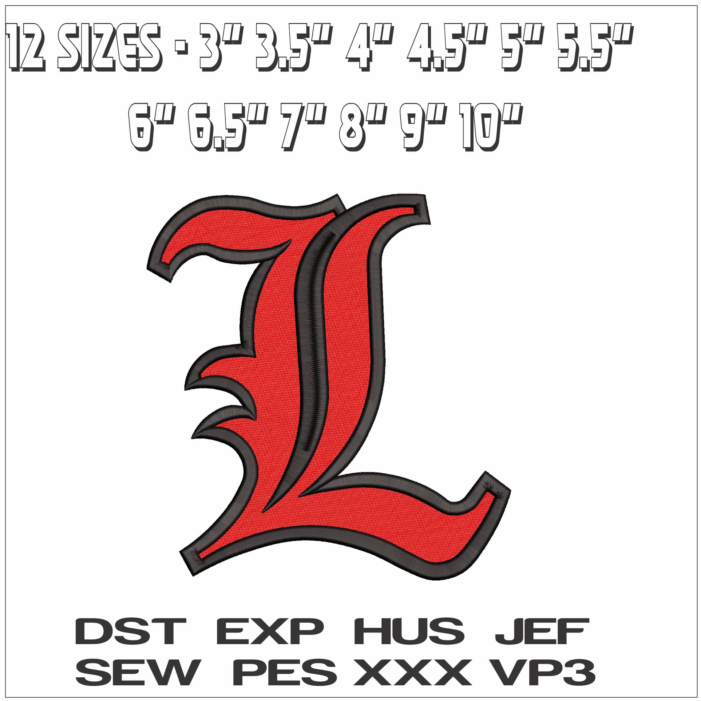 University of Louisville - L Cardinals - Elegant embroidery design file - instant download — view 2