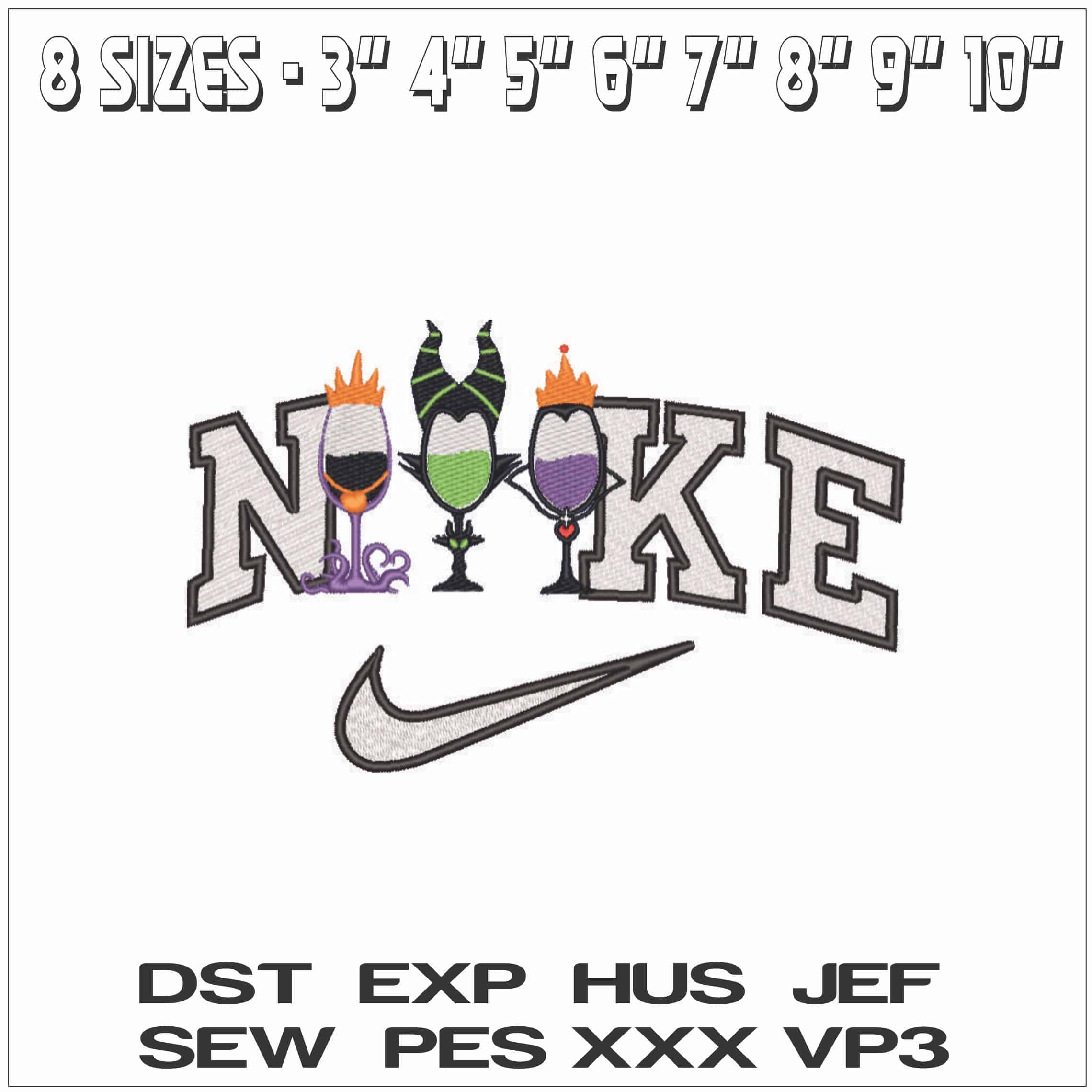 Nike Cheers Witches - Elegant embroidery design file - instant download — view 2