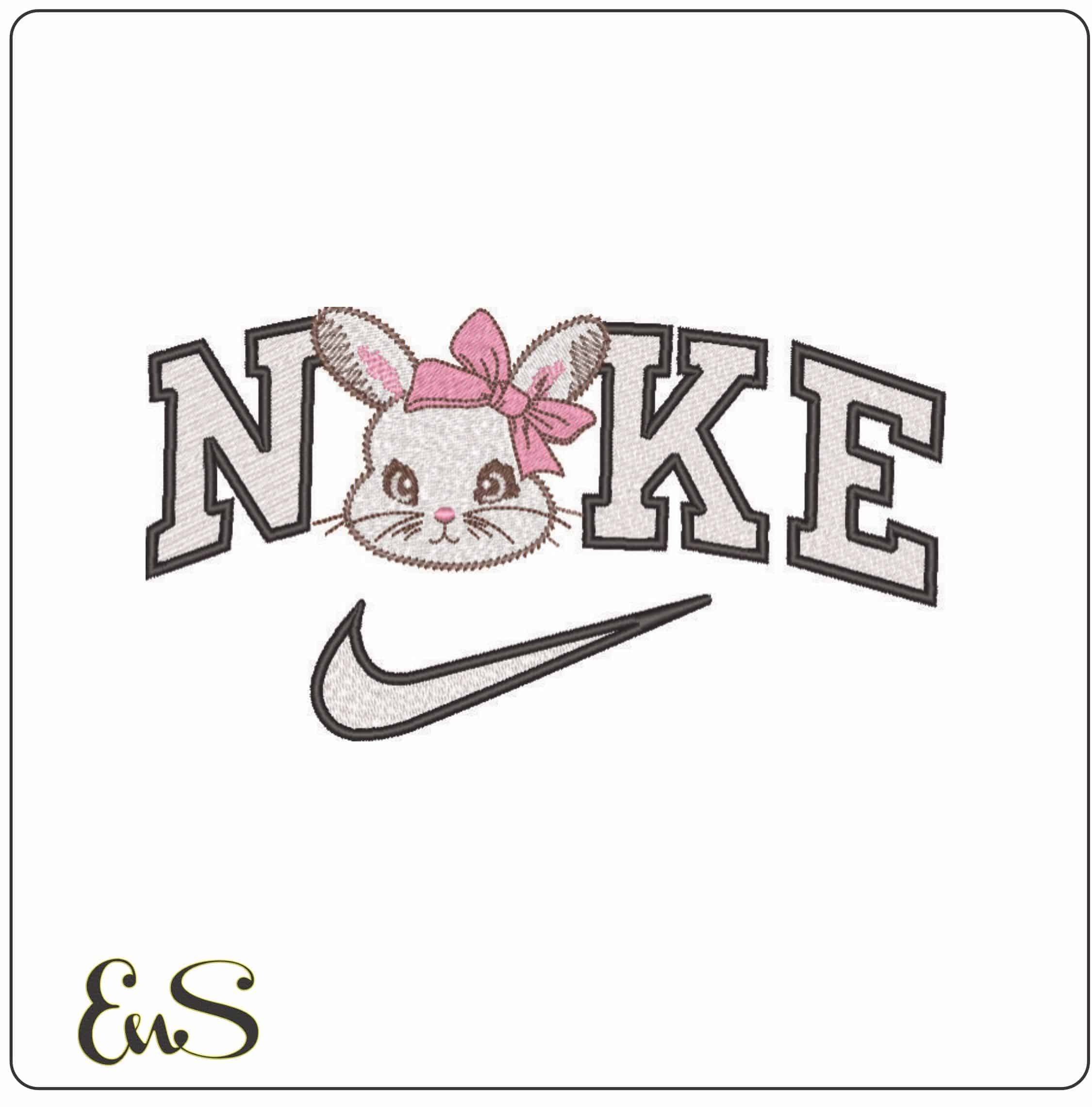Nike Easter Bunny - Elegant embroidery design file - instant download