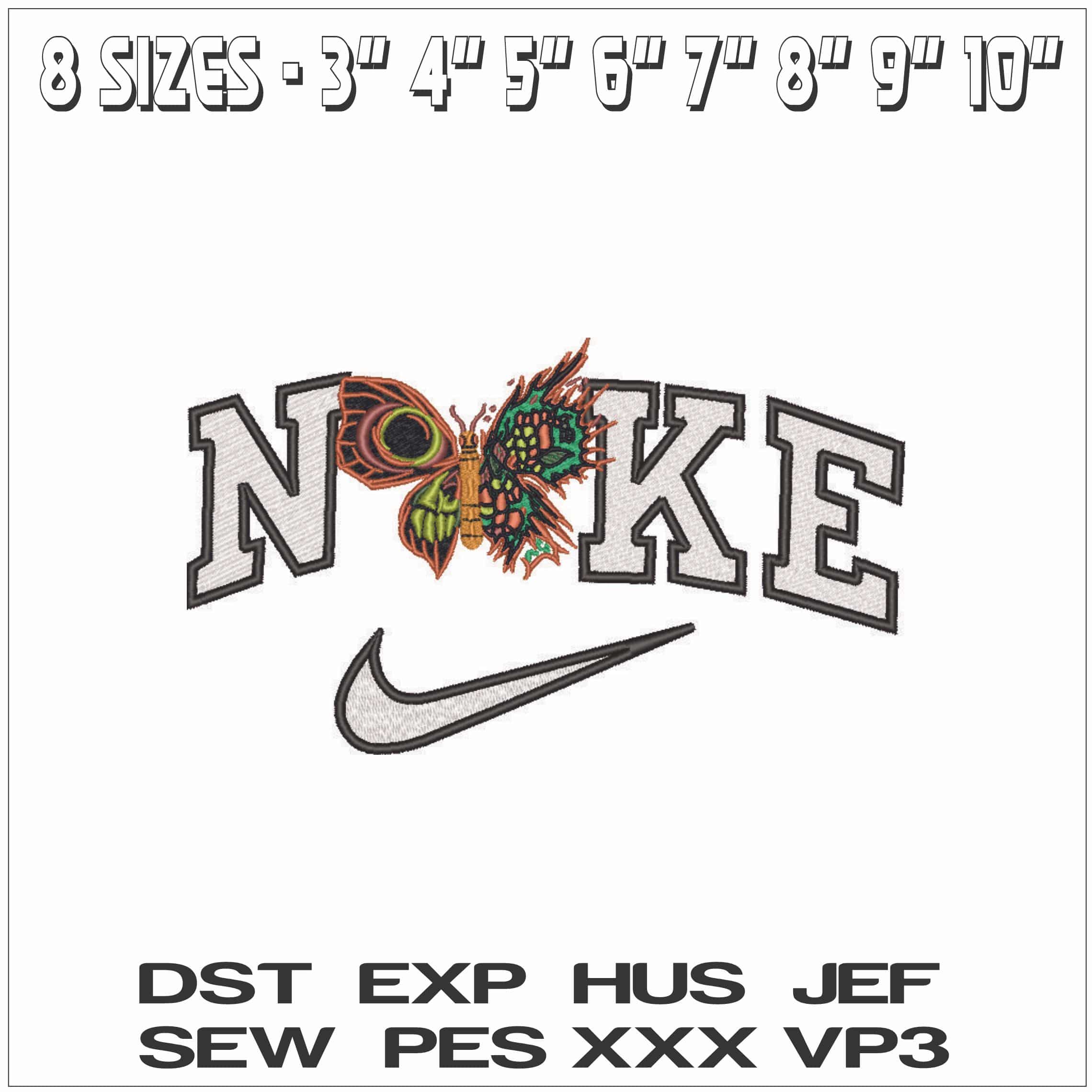 Nike Fire Butterfly - Elegant embroidery design file - instant download — view 2