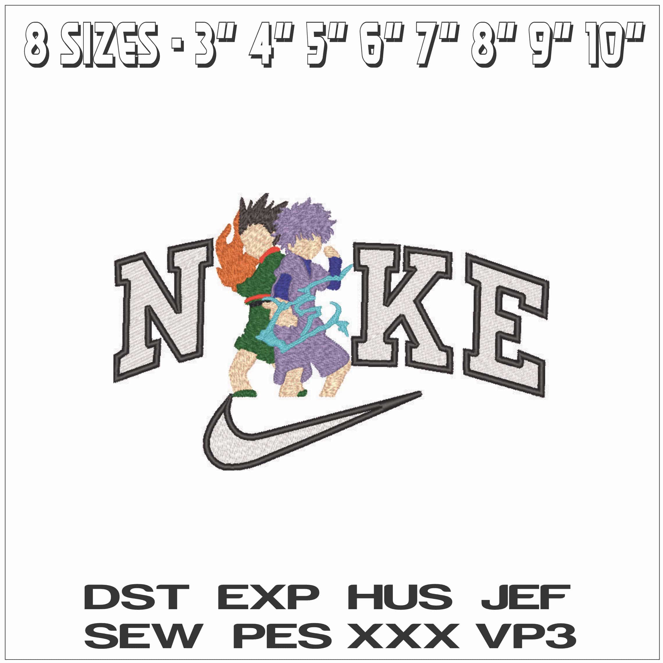 Nike Gon Freecss Killua Zoldyck Hunter x Hunter Anime - Elegant embroidery design file - instant download — view 2