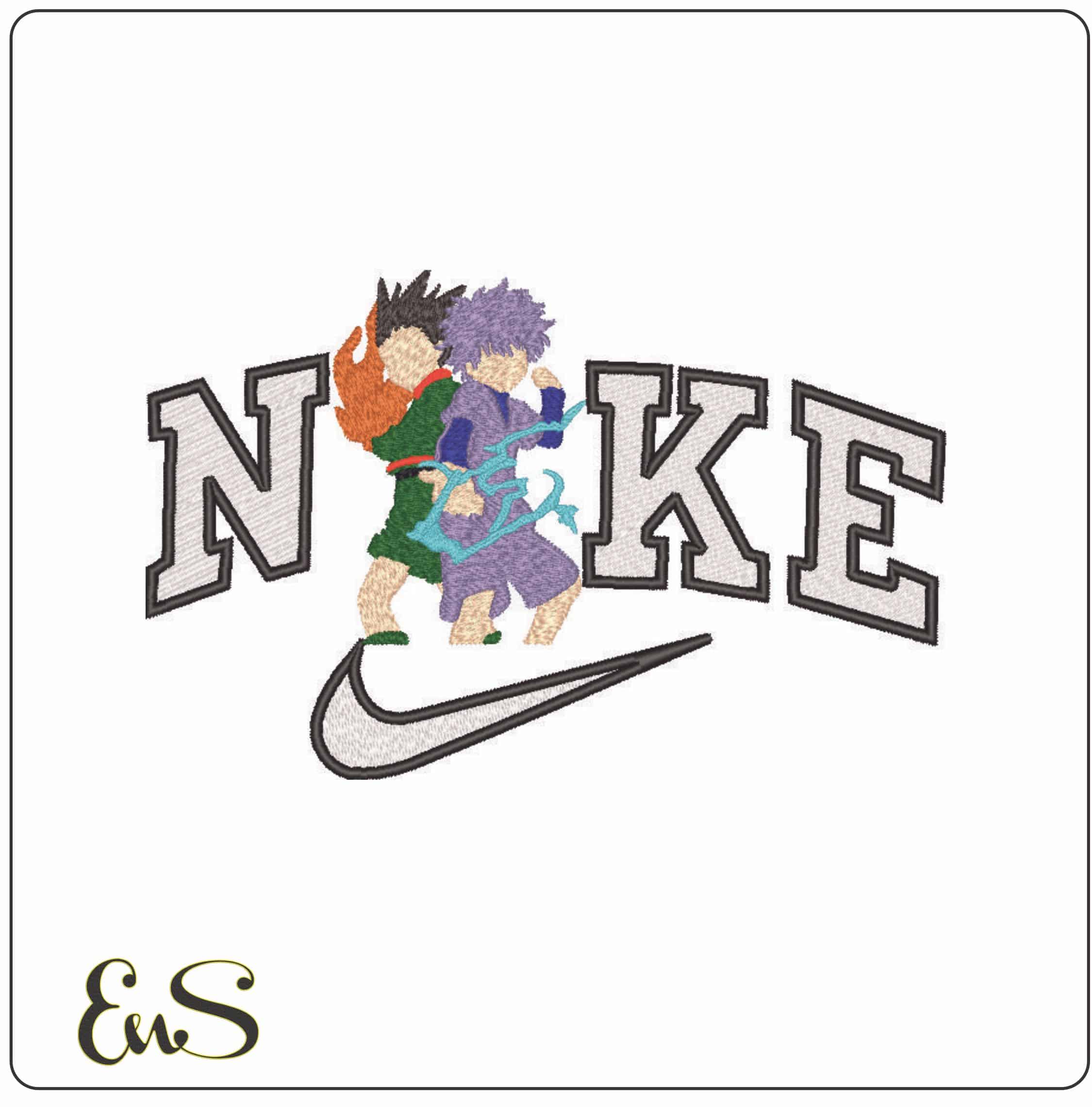 Nike Gon Freecss Killua Zoldyck Hunter x Hunter Anime - Elegant embroidery design file - instant download