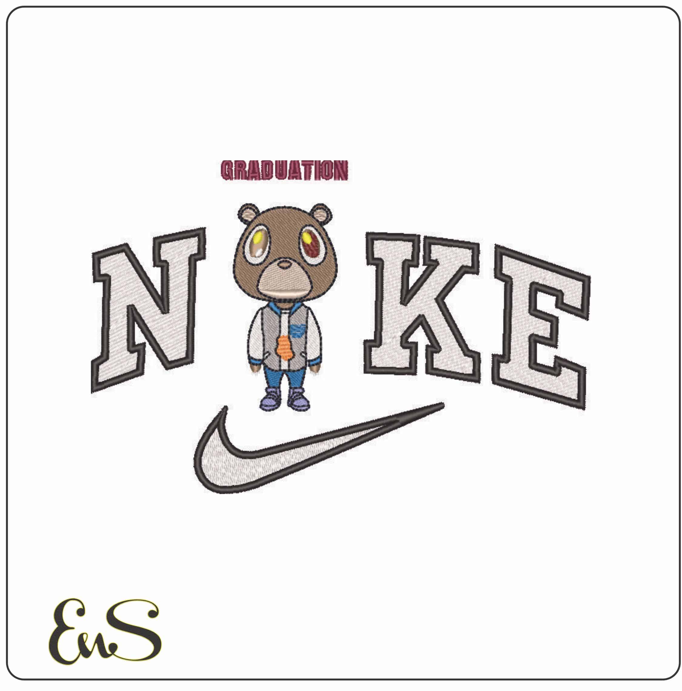 Nike Graduation Kanye West Yeeze Designs - Elegant embroidery design file - instant download