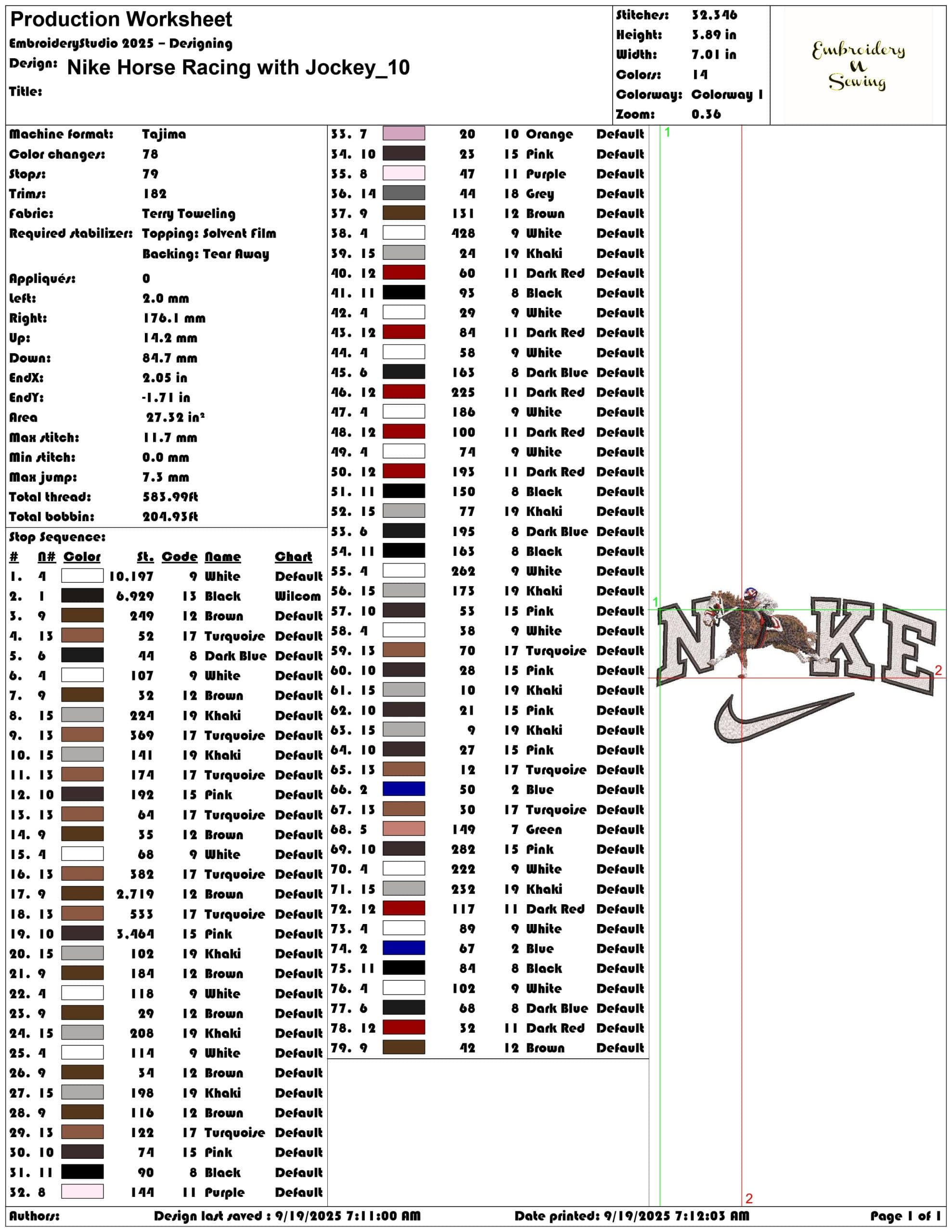 Nike Horse Racing with Jockey - Elegant embroidery design file - instant download — view 3