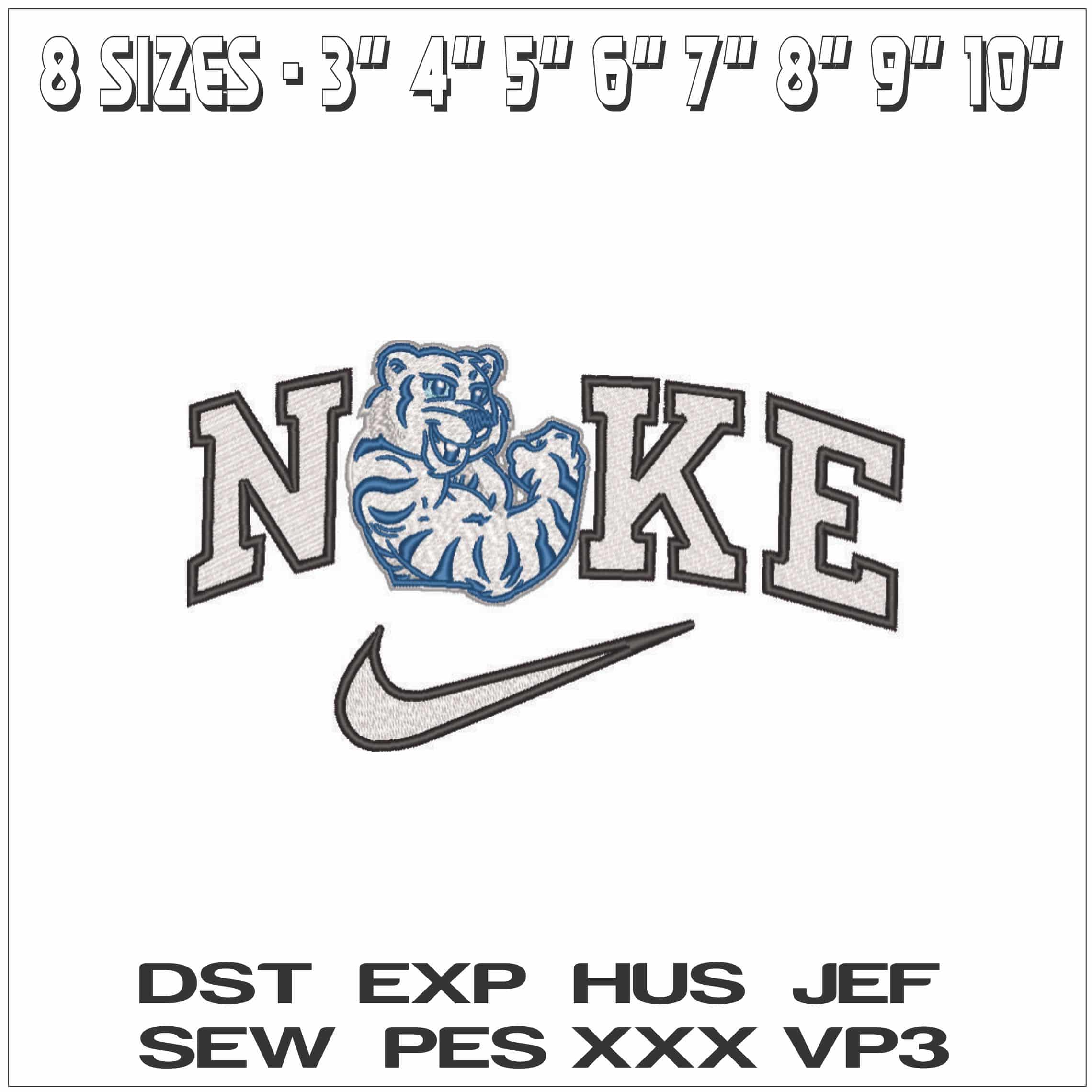 Nike Lafayette Renaissance Charter Academy Tiger No Letters - Elegant embroidery design file - instant download — view 2