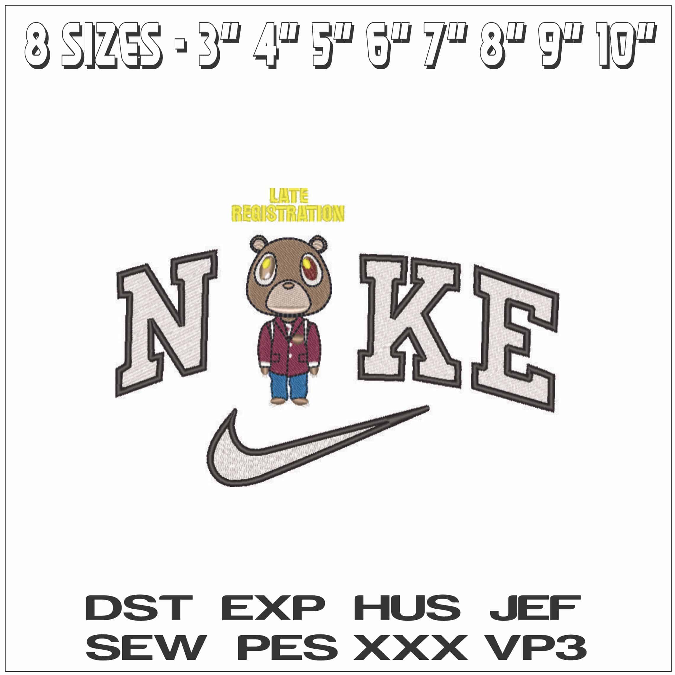 Nike Late Registration Kanye West Yeeze Designs - Elegant embroidery design file - instant download — view 2