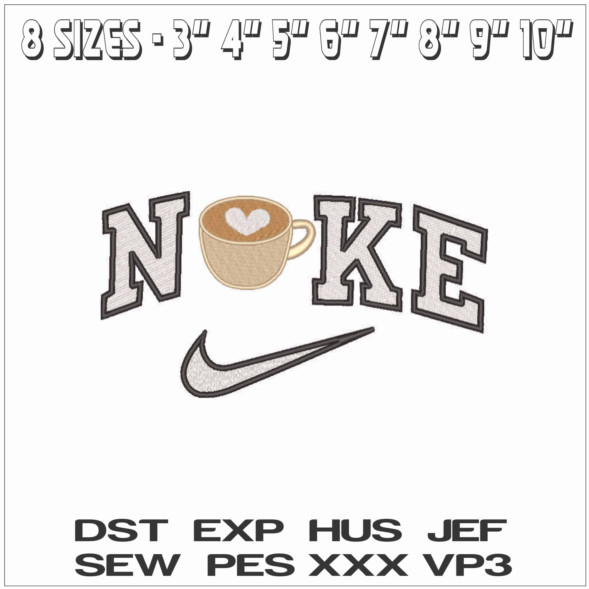 Nike Latte - Elegant embroidery design file - instant download — view 2