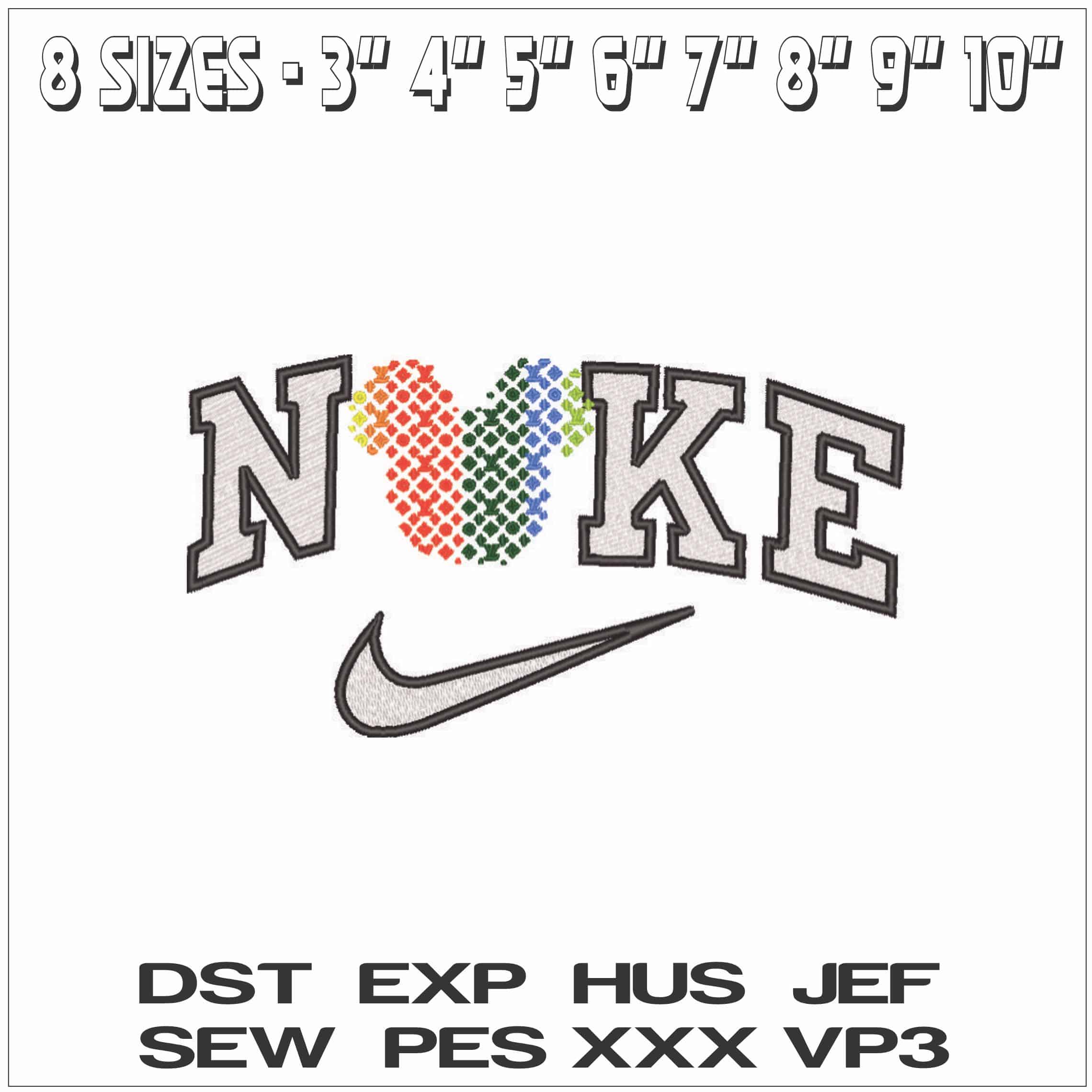 Nike Louis Vuitton Mickey Mouse - Elegant embroidery design file - instant download — view 2