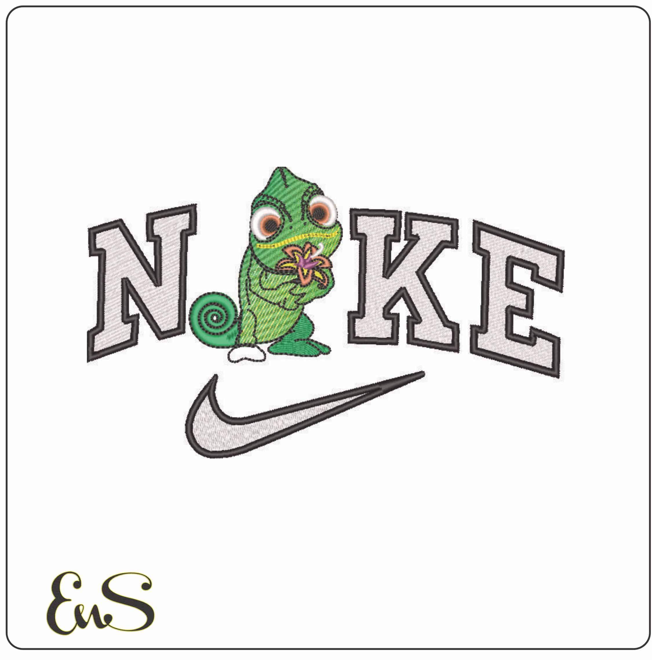 Nike Pascal Chameleon Rapunzel Tangled Disney - Elegant embroidery design file - instant download