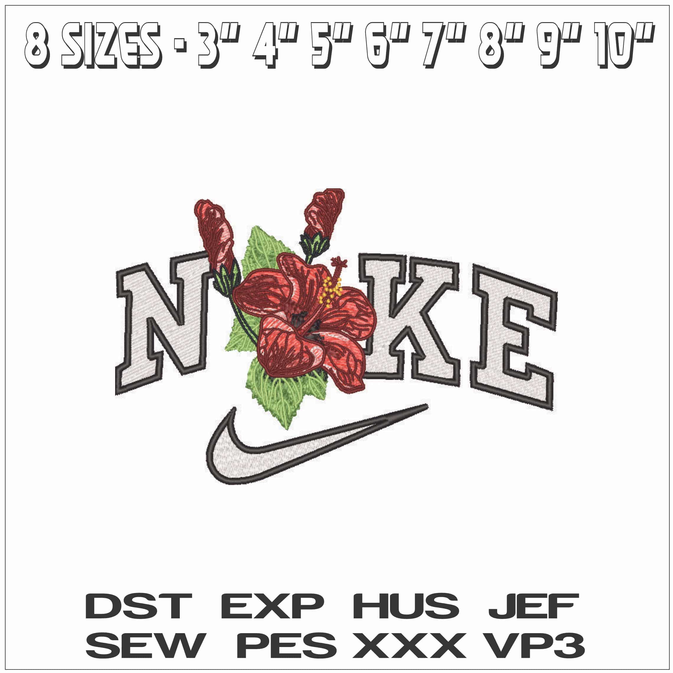 Nike Poppy Flower - Elegant embroidery design file - instant download — view 2