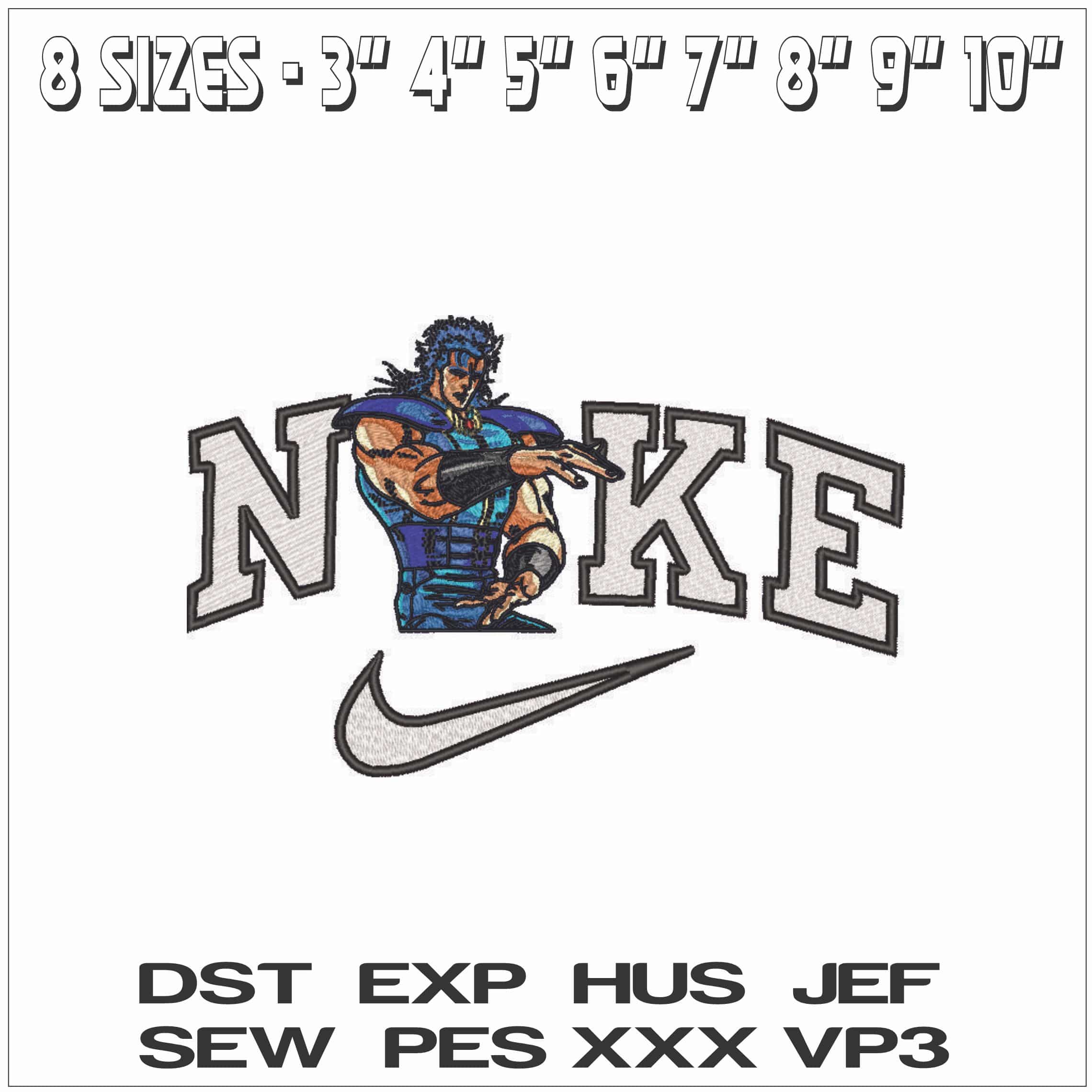Nike Rei Master of Nanto Fist of the North Anime  - Elegant embroidery design file - instant download — view 2