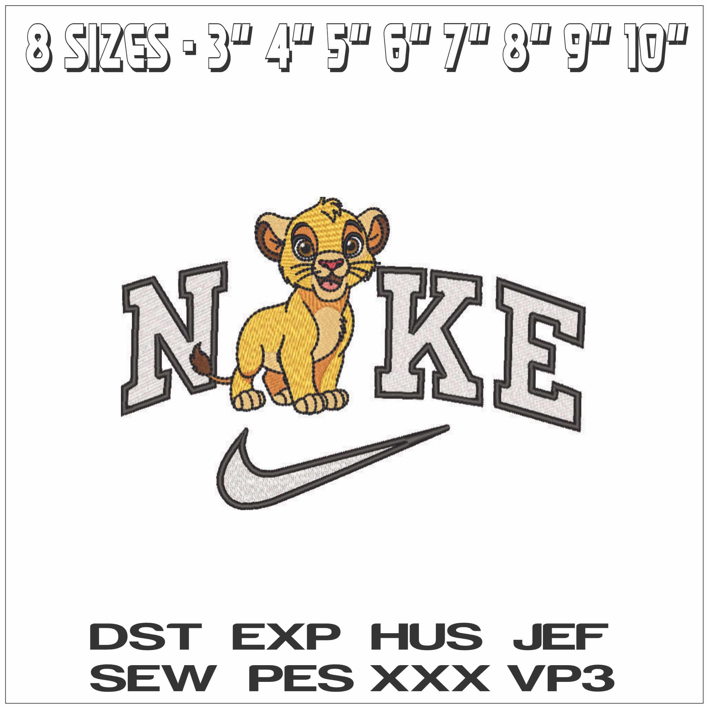 Nike Simba Lion Cub Lion King Disney  - Elegant embroidery design file - instant download — view 2