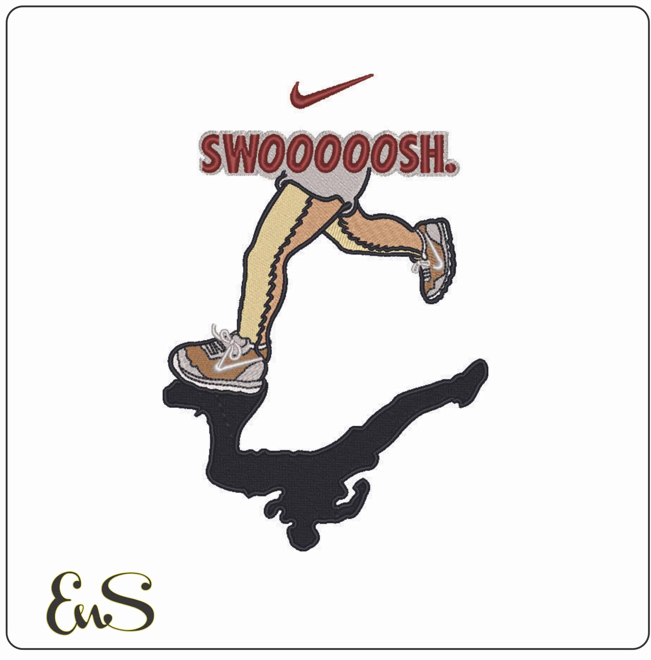 Nike Swoosh Running - Elegant embroidery design file - instant download