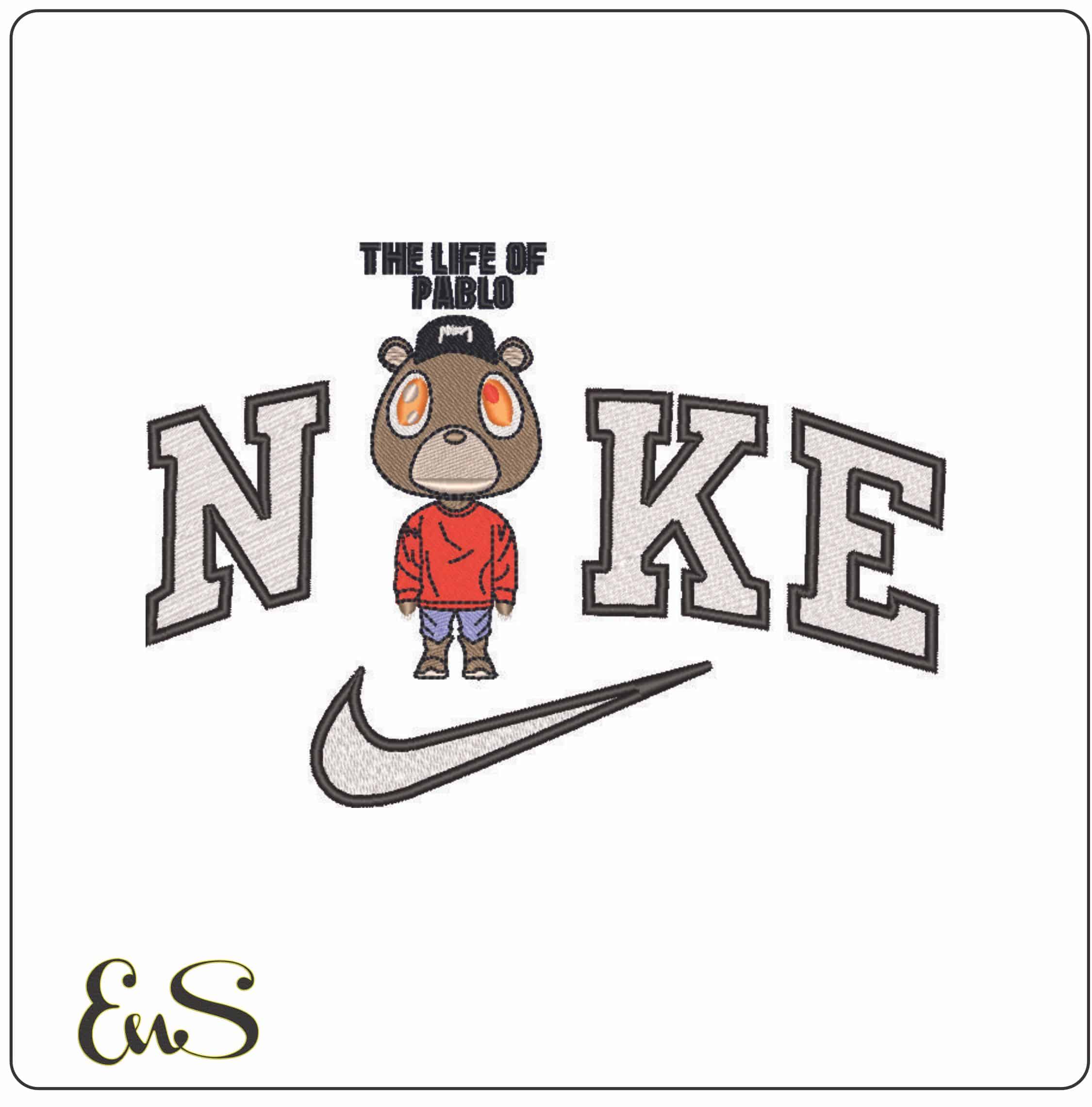 Nike The Life of Pablo Kanye West Yeeze Designs - Elegant embroidery design file - instant download