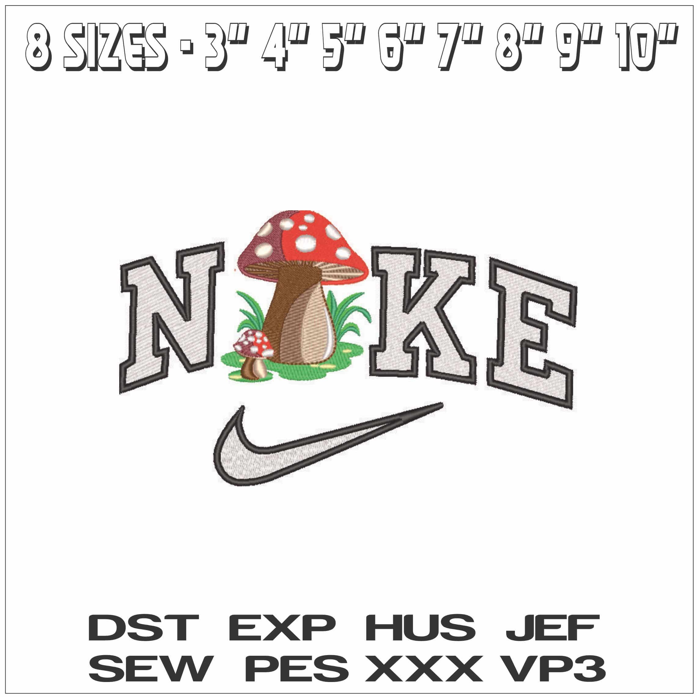Nike Toadstools - Elegant embroidery design file - instant download — view 2