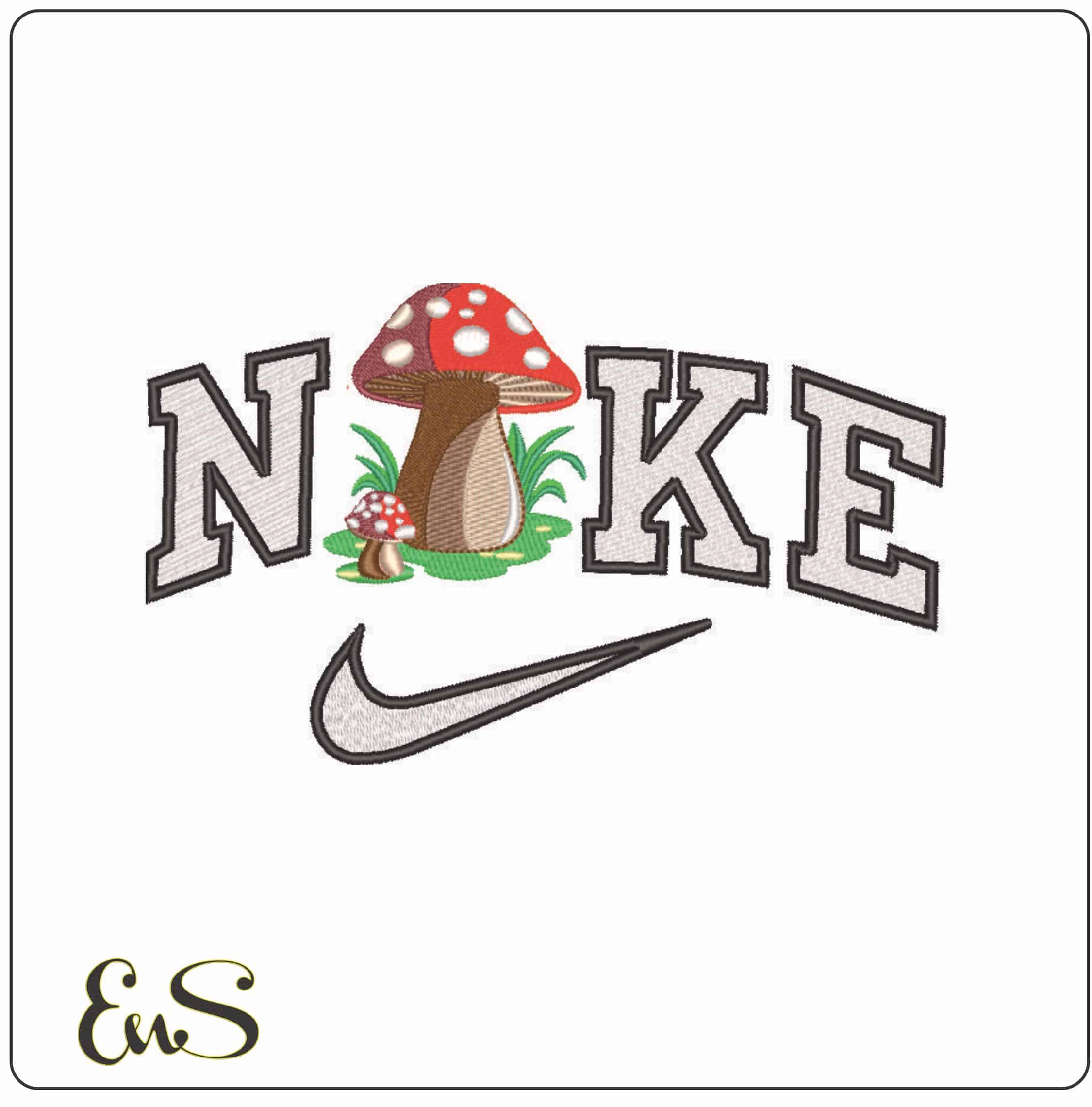 Nike Toadstools - Elegant embroidery design file - instant download