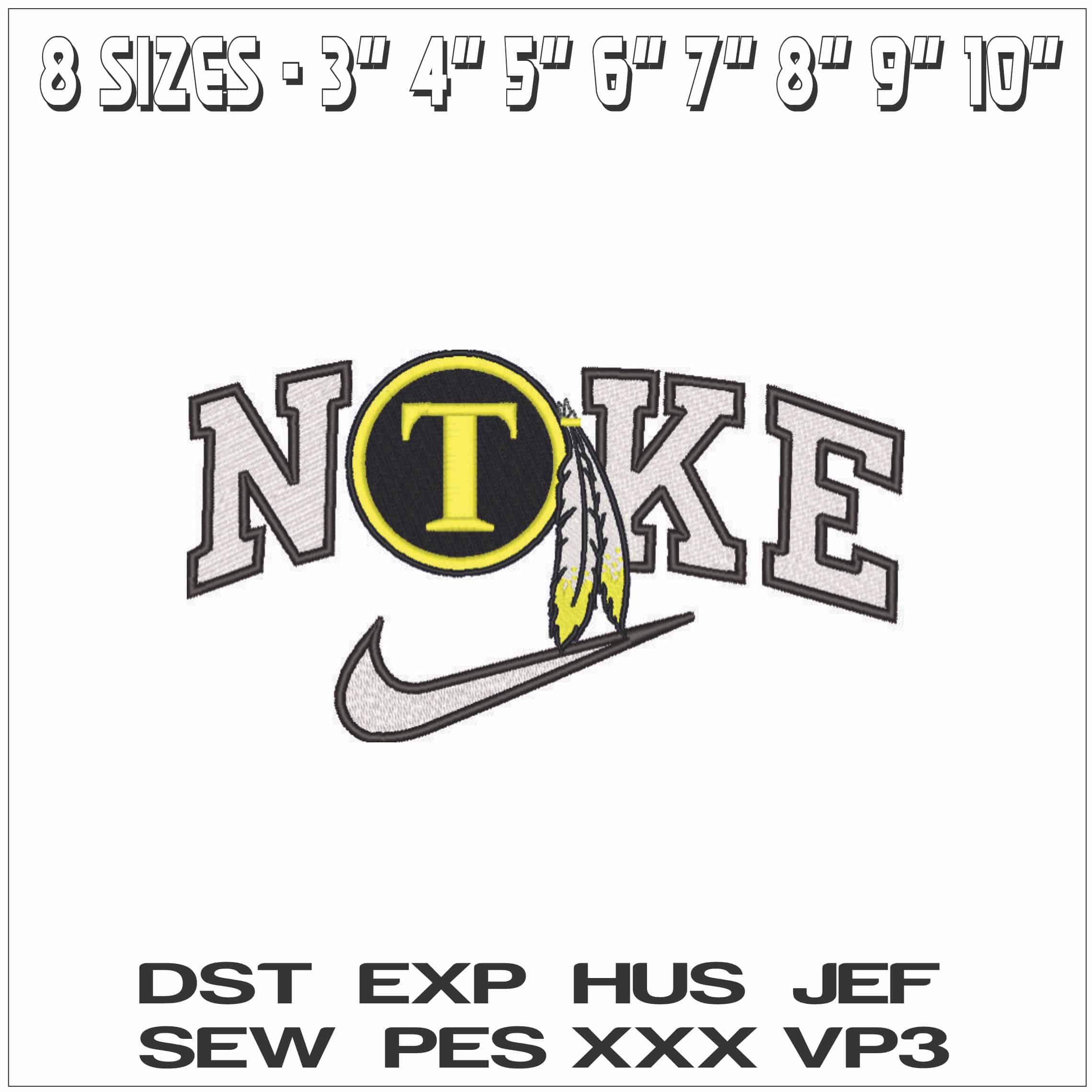 Nike Tuscola Warrioirs Illinois - Elegant embroidery design file - instant download — view 2