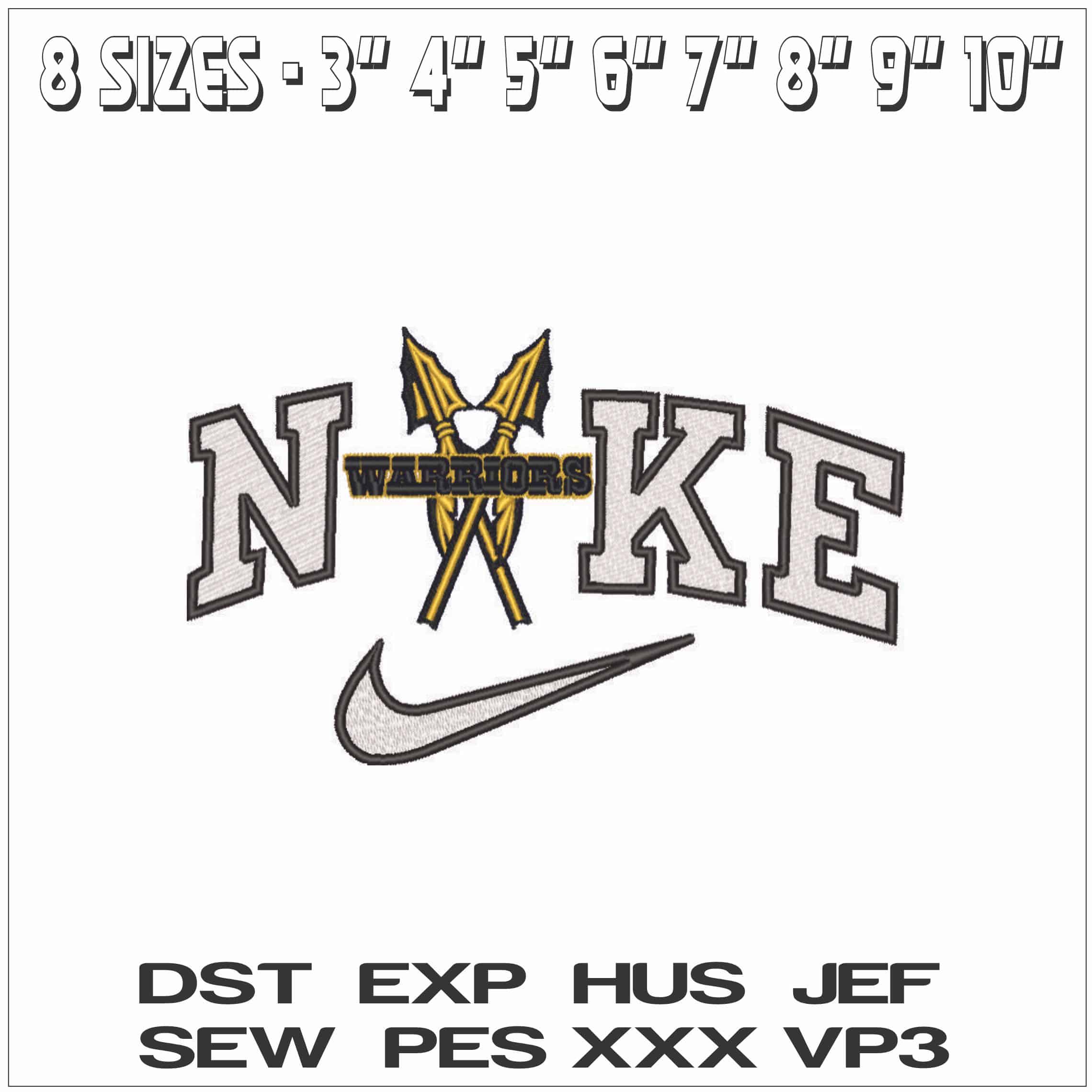 Nike Warriors Cross Country - Elegant embroidery design file - instant download — view 2