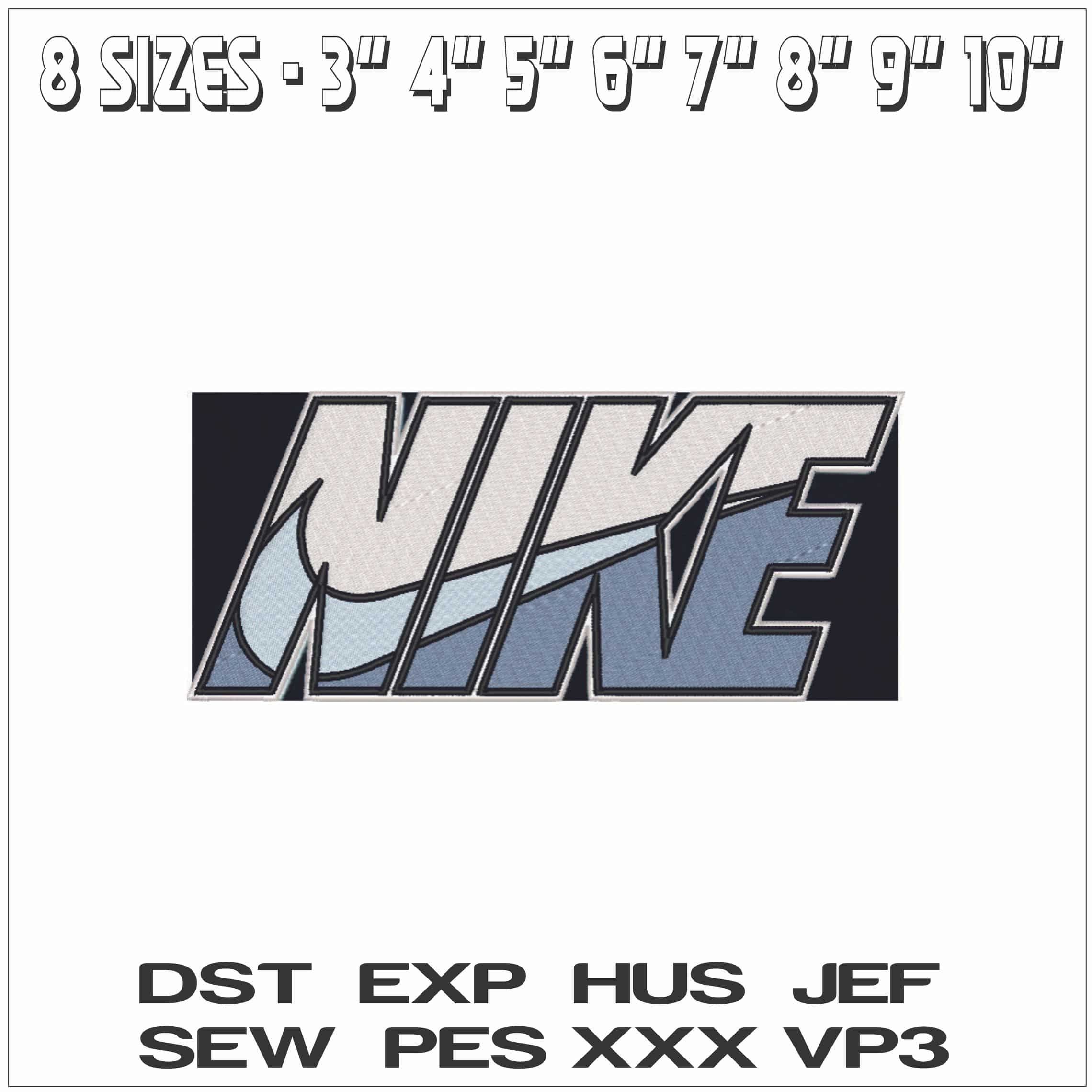 Nike with Swoosh - Elegant embroidery design file - instant download — view 2