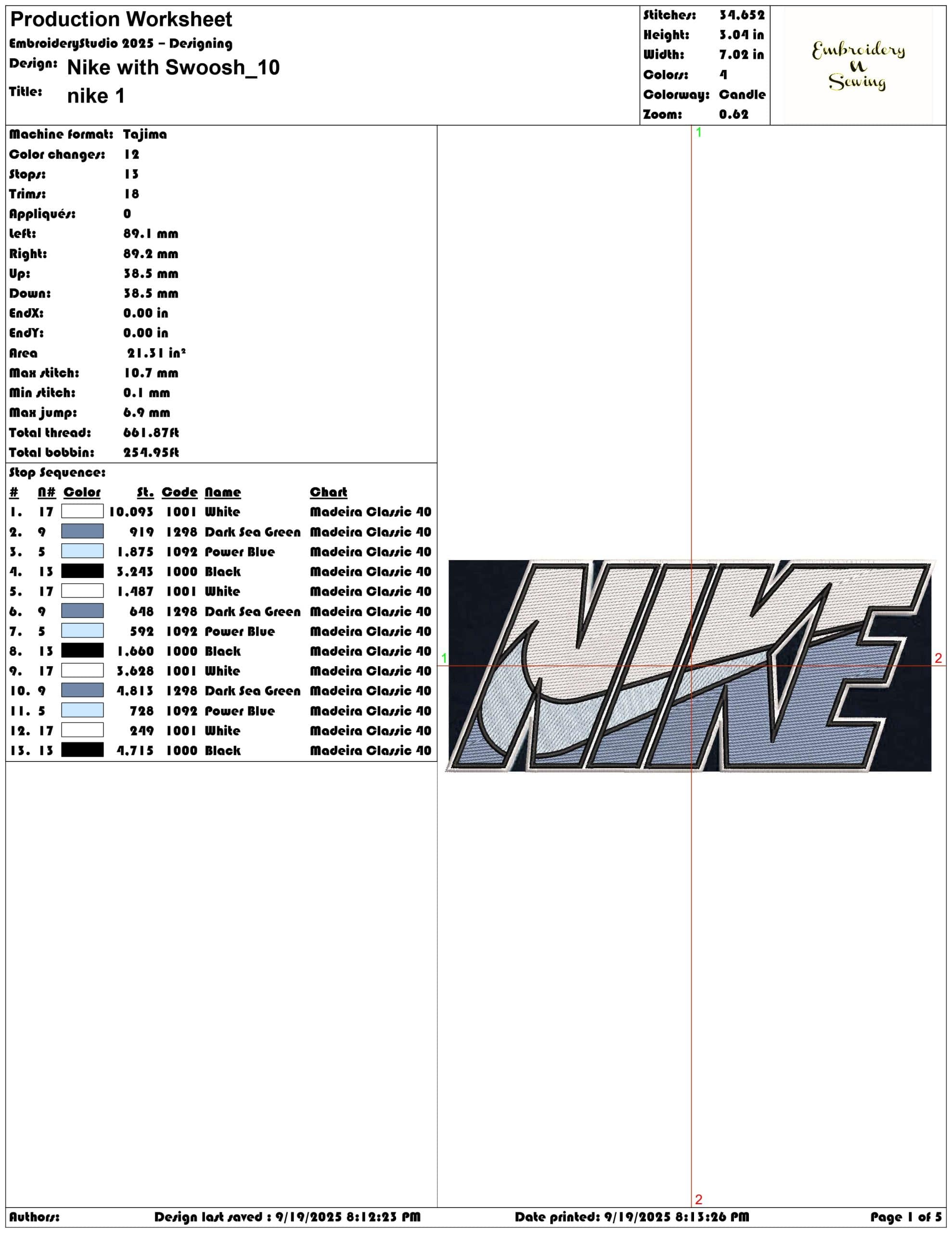 Nike with Swoosh - Elegant embroidery design file - instant download — view 3