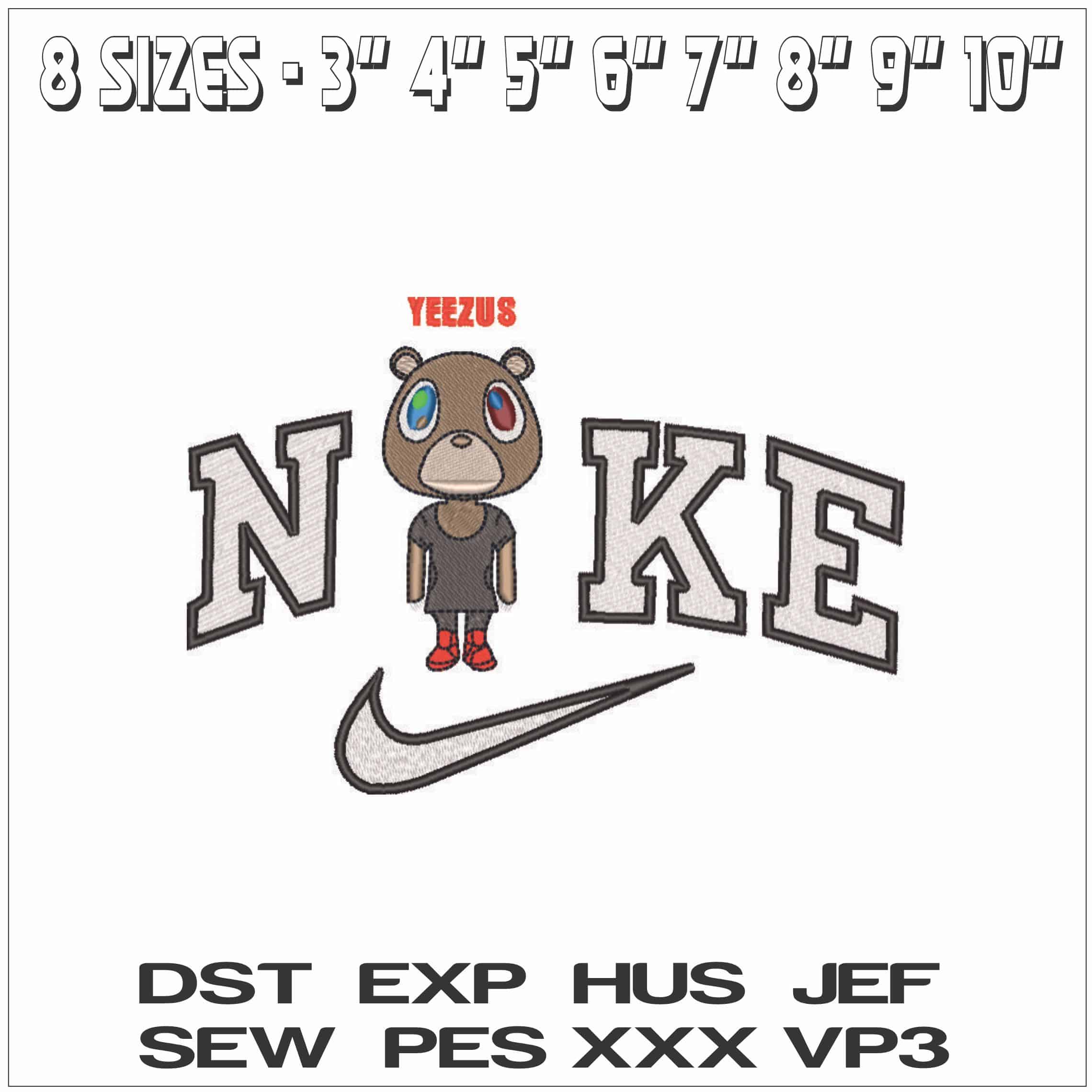 Nike Yeezus Kanye West Yeeze Designs - Elegant embroidery design file - instant download — view 2