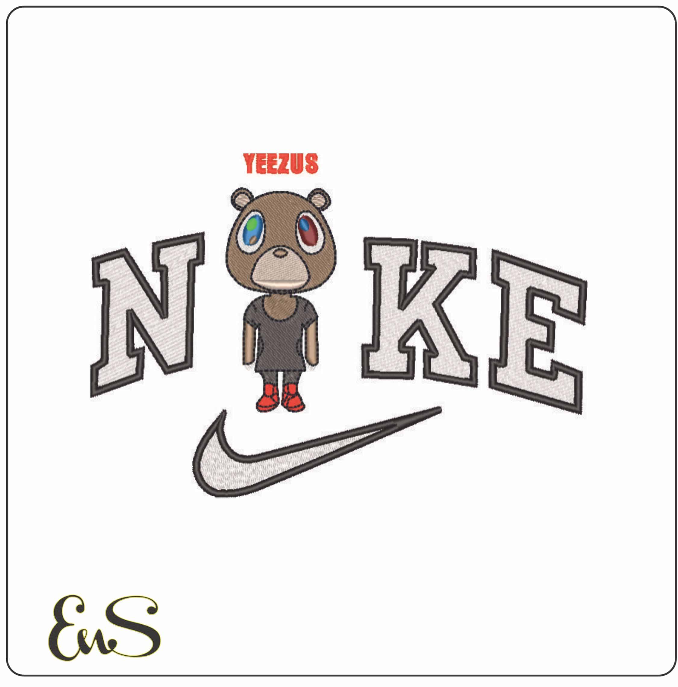 Nike Yeezus Kanye West Yeeze Designs - Elegant embroidery design file - instant download