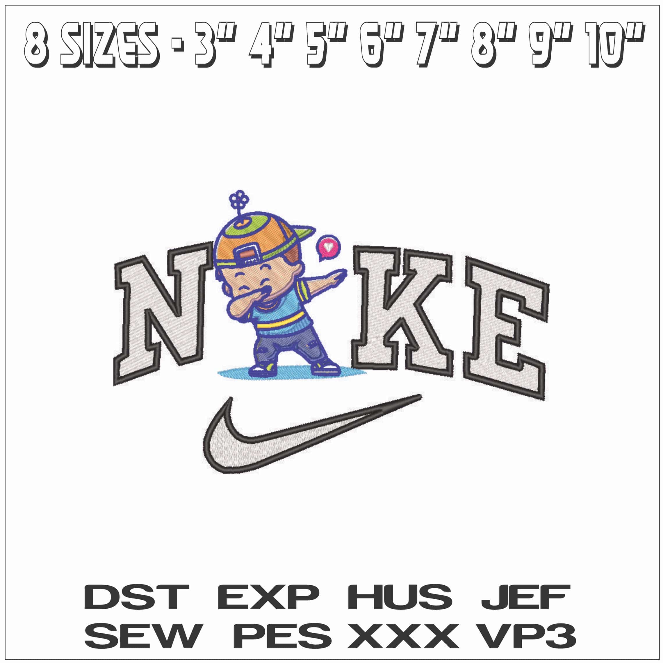Nike Young Boy dabbing - Elegant embroidery design file - instant download — view 2