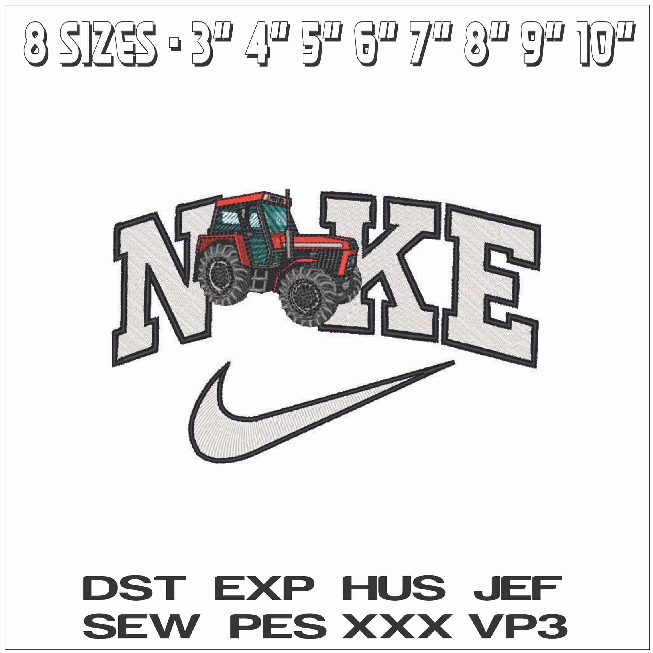 Nike Zetor Tractor - Elegant embroidery design file - instant download — view 2